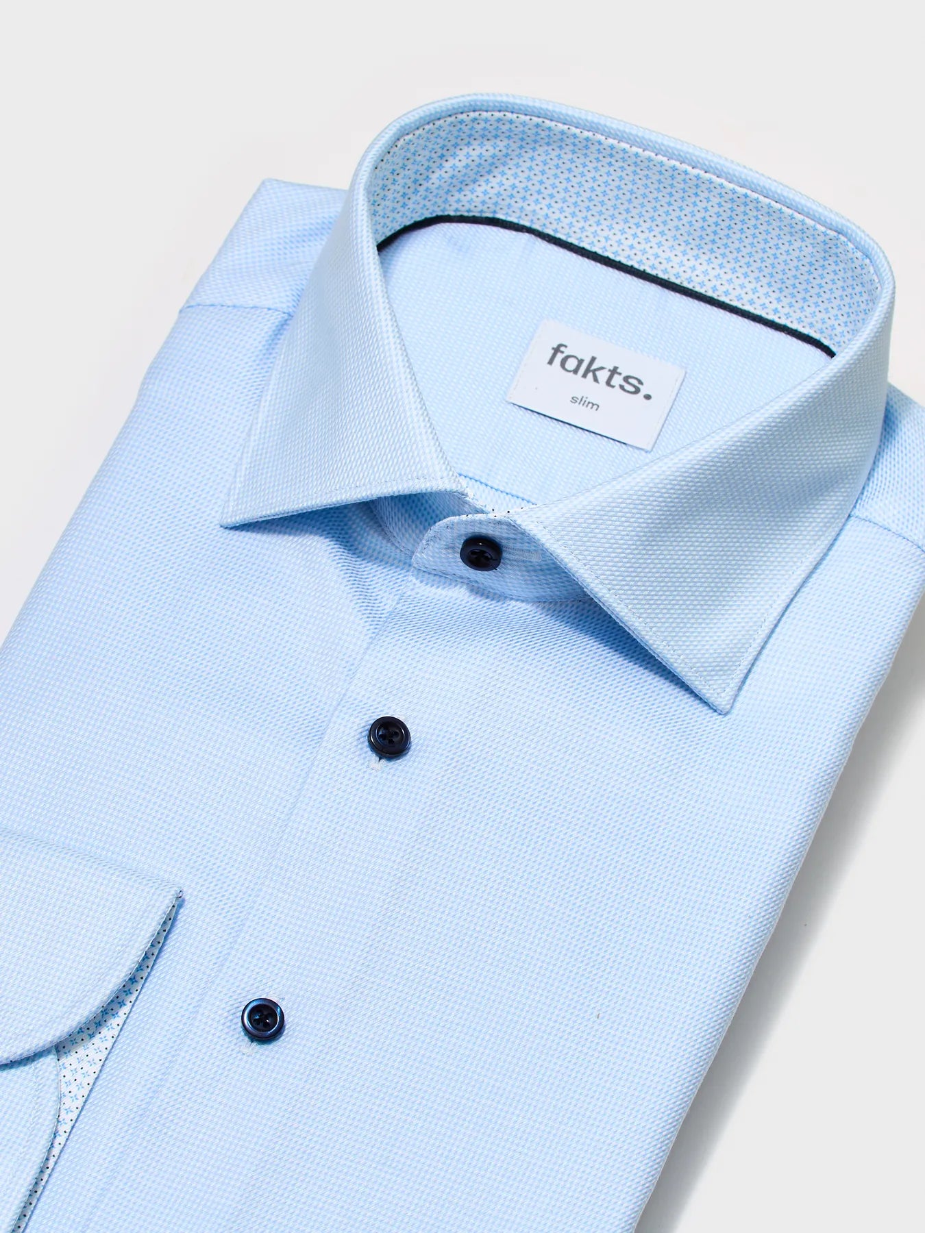 fakts 
                
                                            9047 Shirt Slim Fit Busy 
                
                    Herren Hemd blue light faux uni
