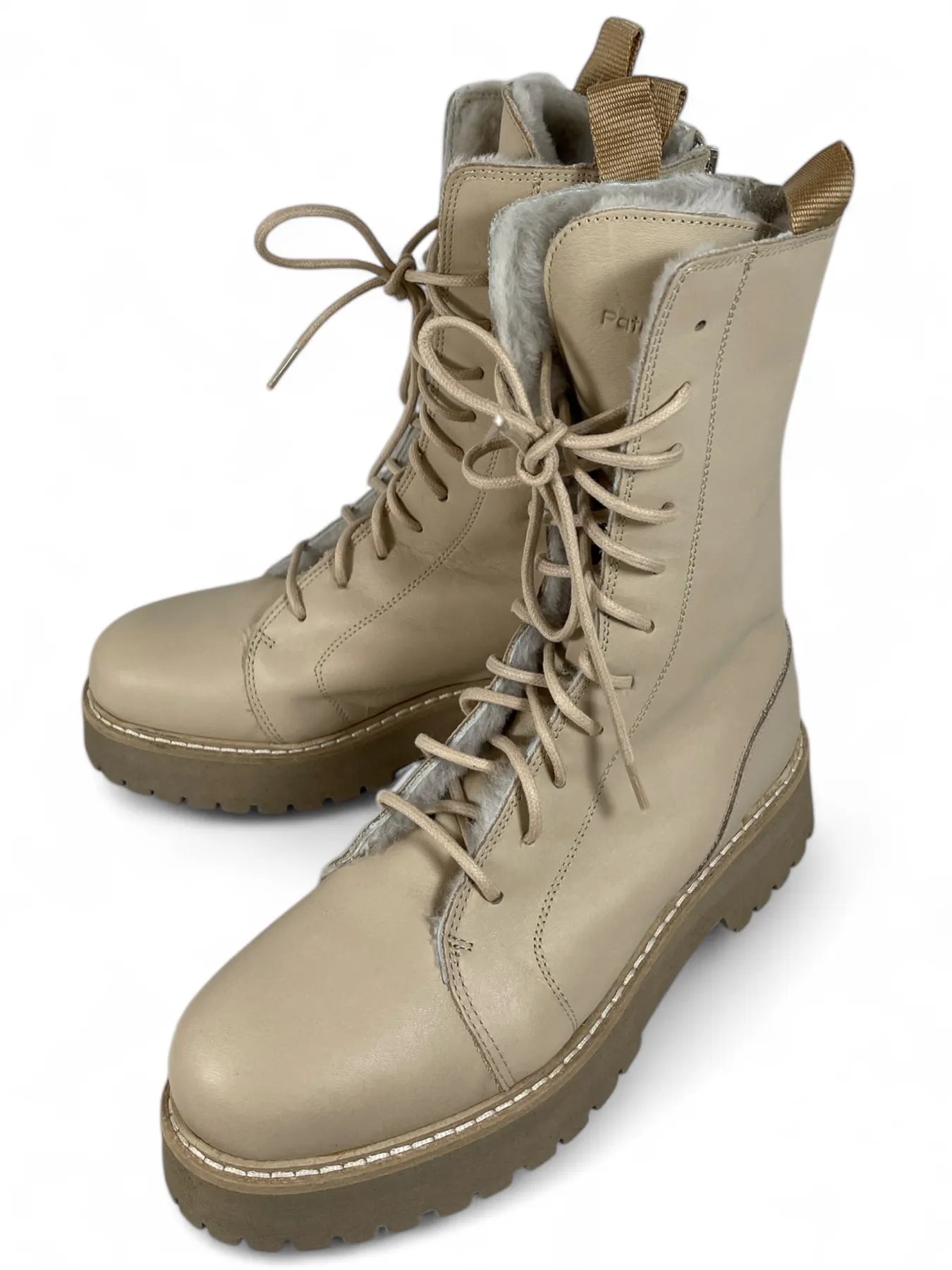 PATRIZIA BONFANTI SCORPIO MONT LAMMWOLL BOOTS ECRU.