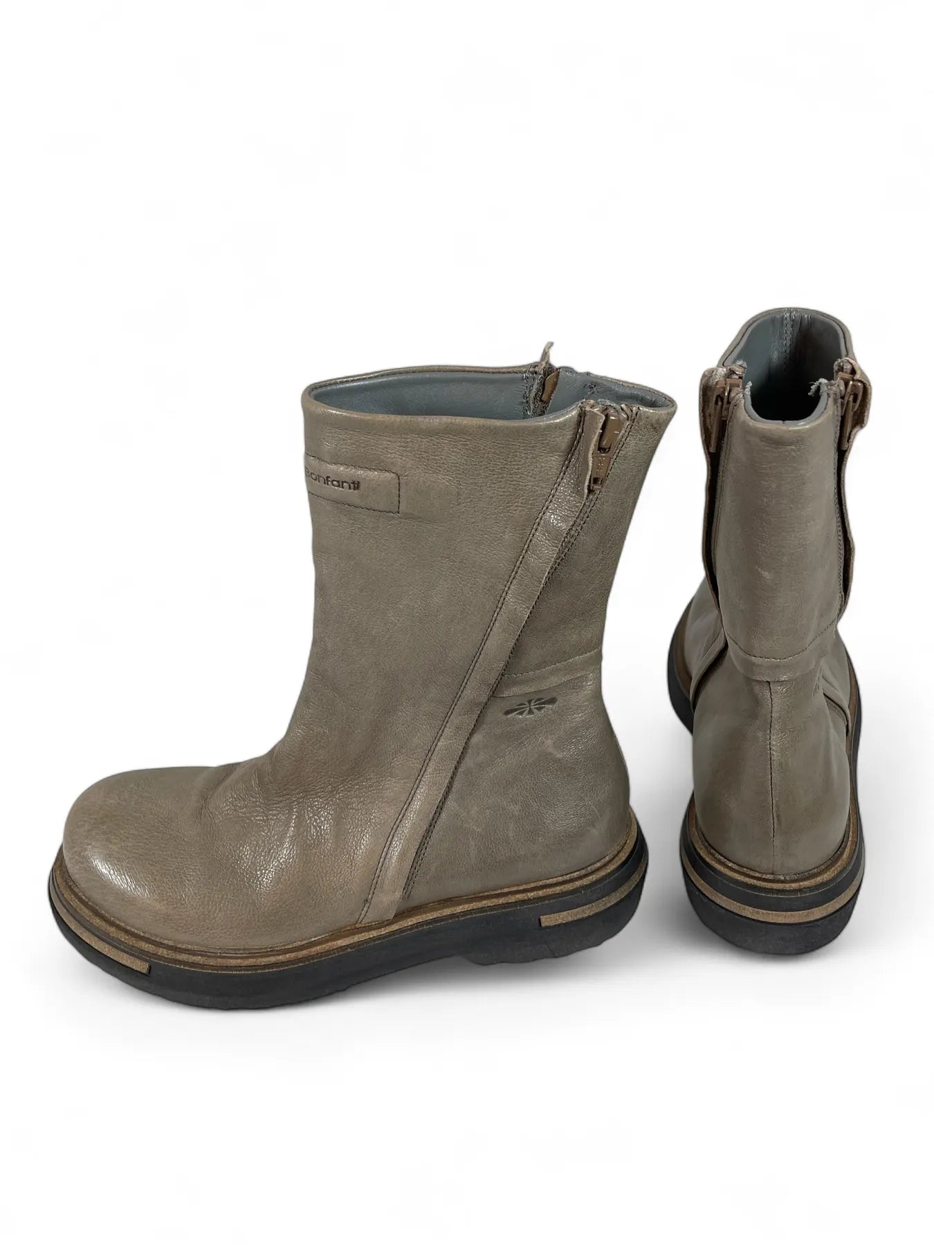 PATRIZIA BONFANTI ARIKO LEDER BOOTS KHAKI BOLD STONE.