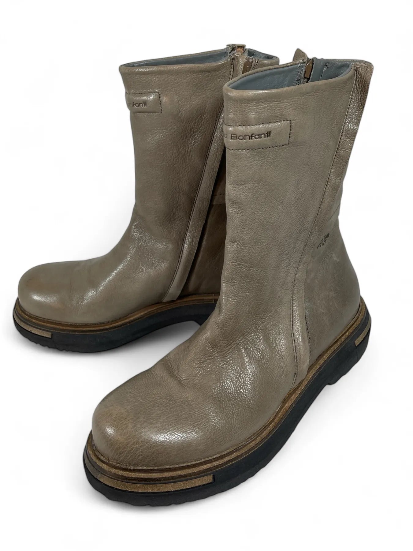 PATRIZIA BONFANTI ARIKO LEDER BOOTS KHAKI BOLD STONE.