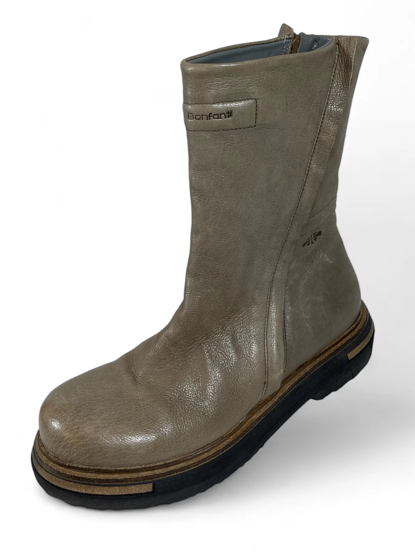 PATRIZIA BONFANTI ARIKO LEDER BOOTS KHAKI BOLD STONE.