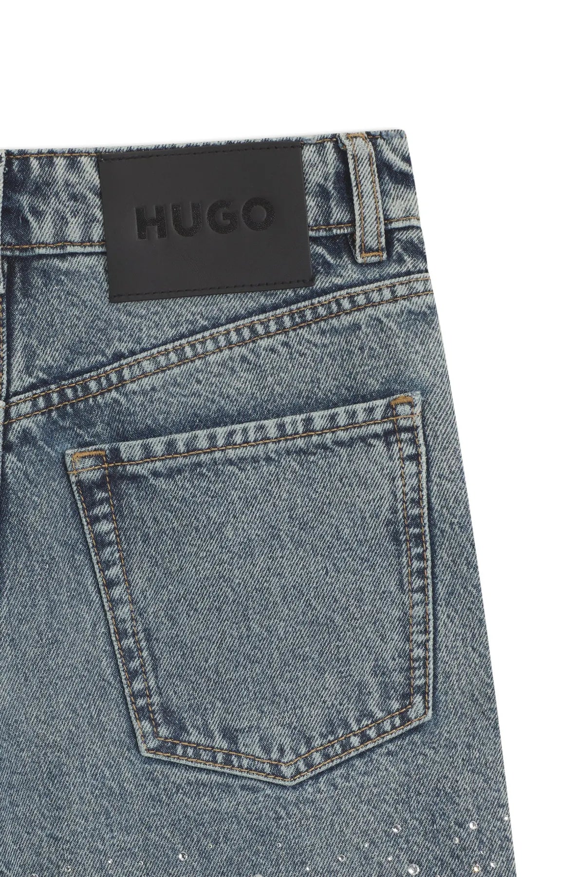 HUGO 
                
                                            50546506 Gilissi_4 Die gerade Jeans hoher Bund Strass Blau