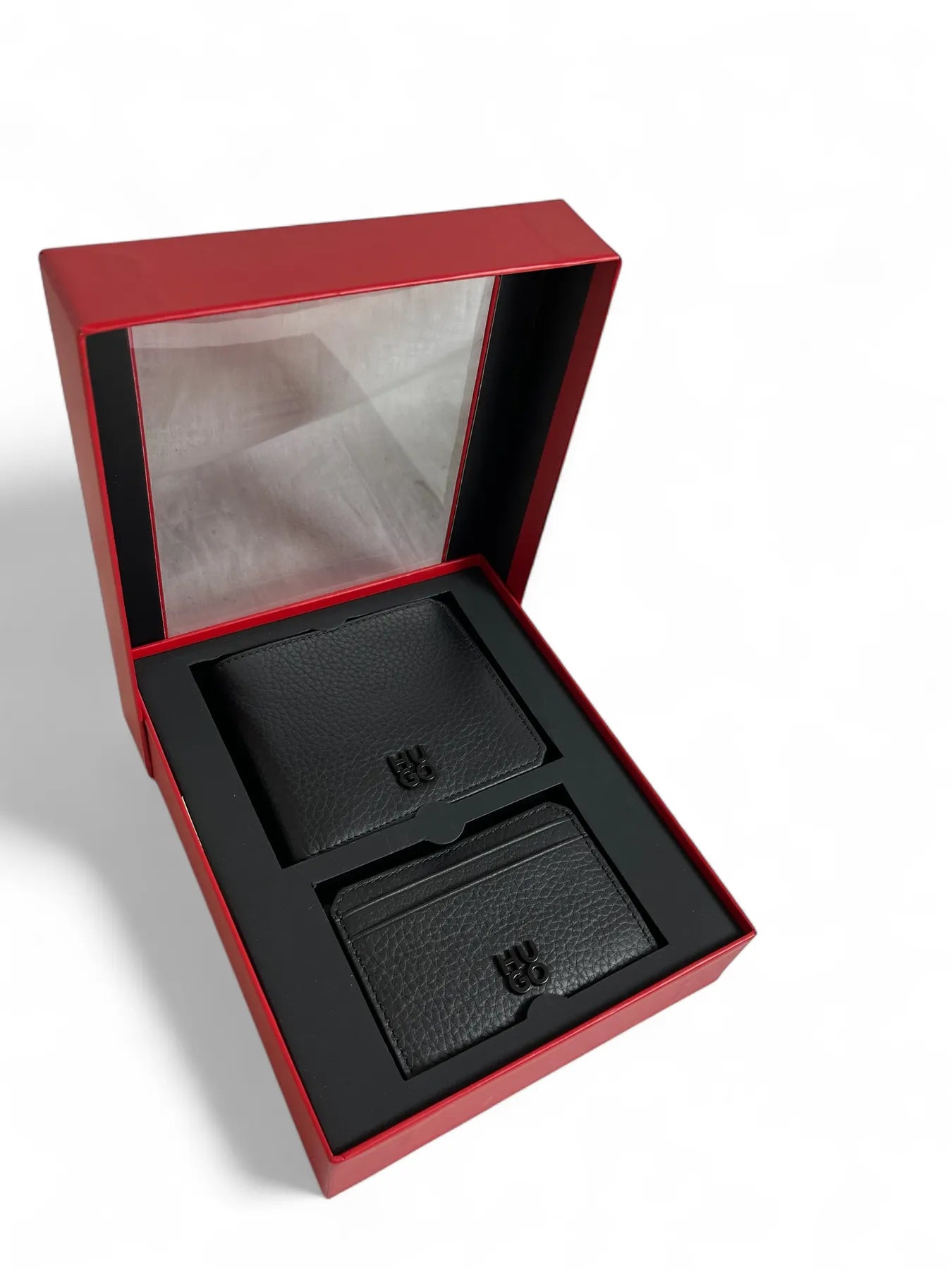 HUGO  50548752 GBHM_4cc Card Stack  Leder Geldbörse Geschenkbox Black