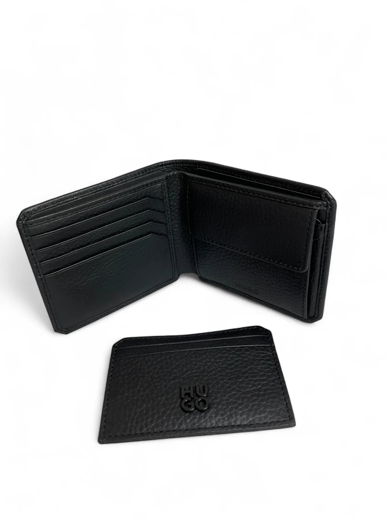 HUGO  50548752 GBHM_4cc Card Stack  Leder Geldbörse Geschenkbox Black