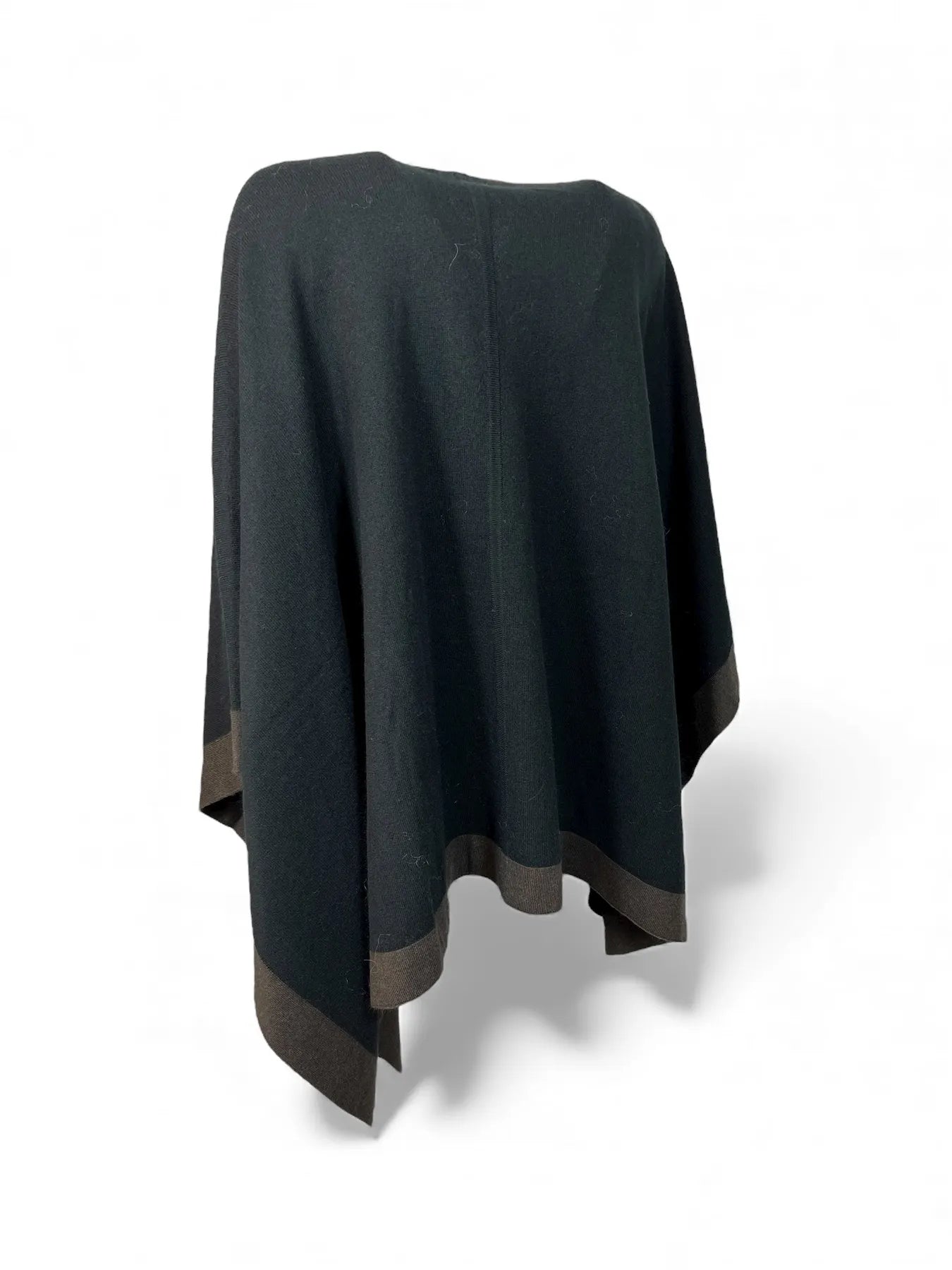 REPEAT 700637 Cashmere Poncho Black/Braun
