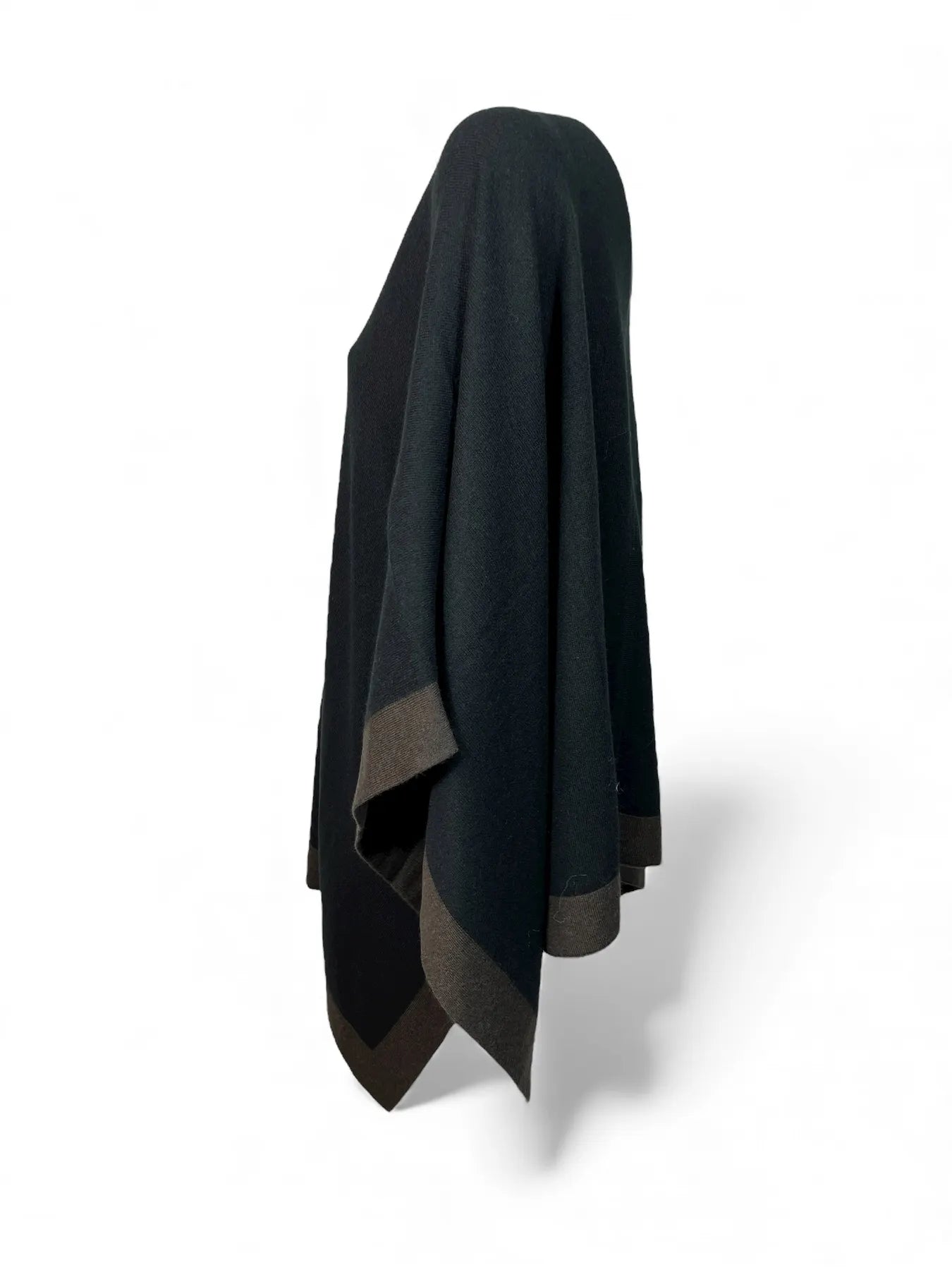 REPEAT 700637 Cashmere Poncho Black/Braun