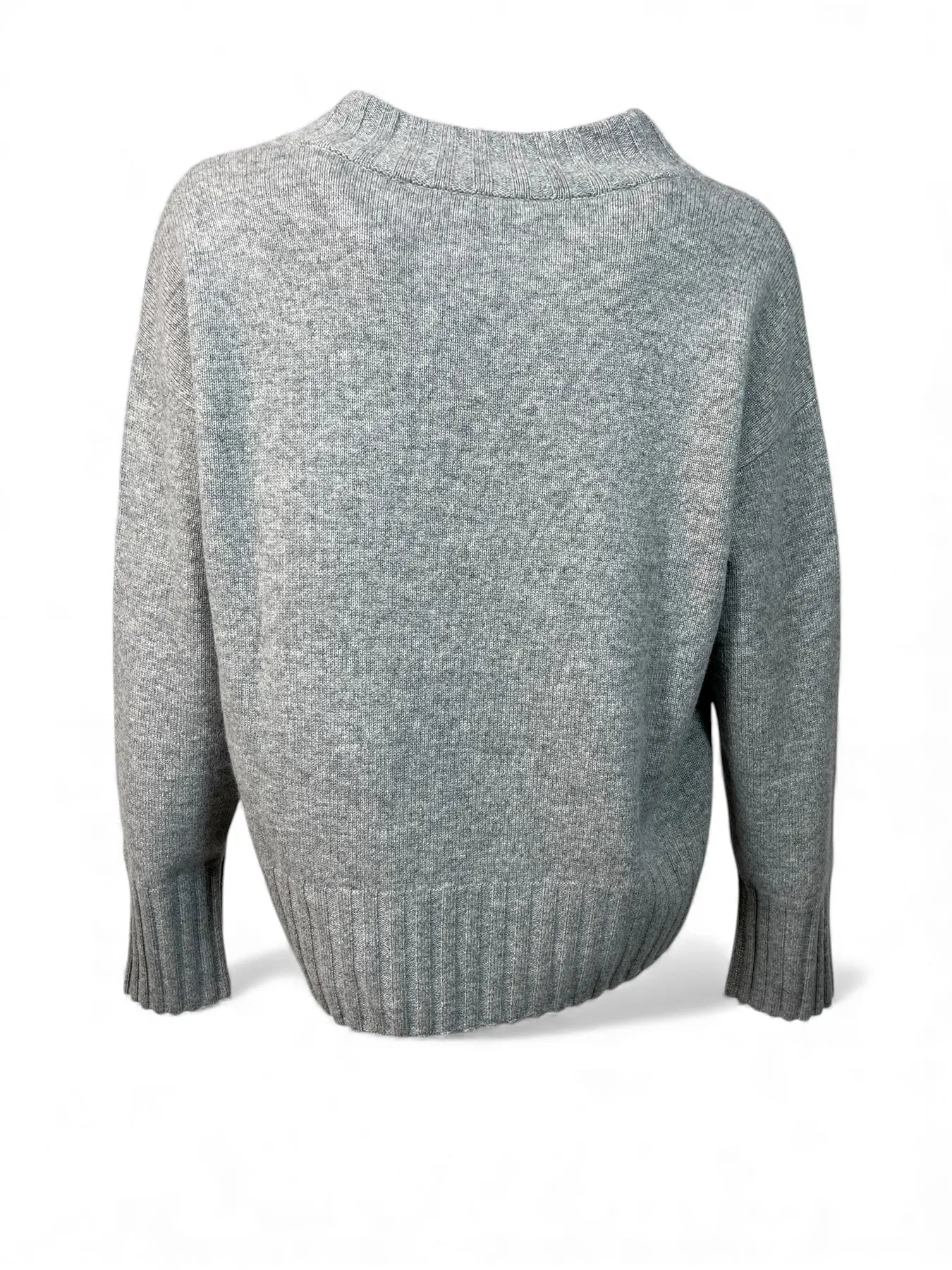 REPEAT 104529 Cashmere Pullover V-Ausschnitt Light Grey