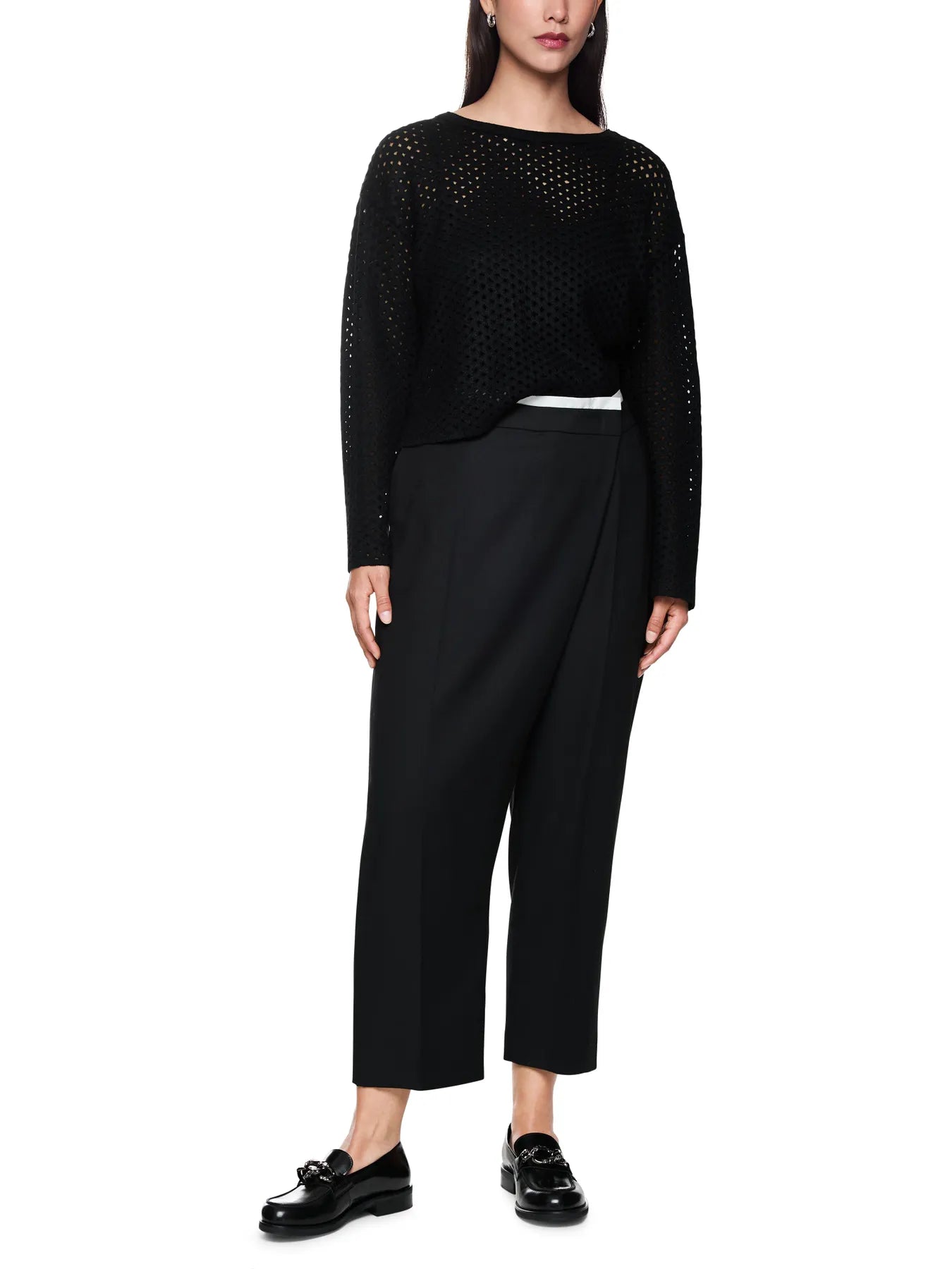 MARC CAIN 
                
                                            ZC 41.48 M17 Lochstrick Pullover Knitted in Germany Black