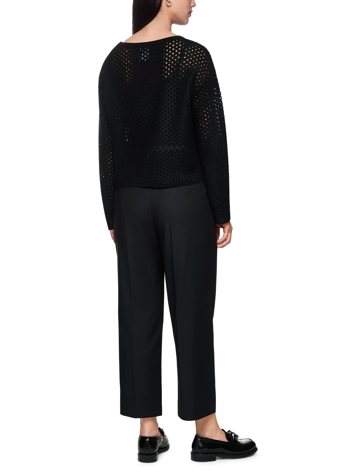 MARC CAIN 
                
                                            ZC 41.48 M17 Lochstrick Pullover Knitted in Germany Black