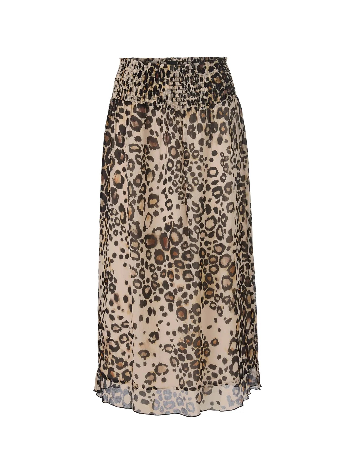 MARC CAIN ZC 71.17 W27 Leo-Midirock mit Volant Saum Braun