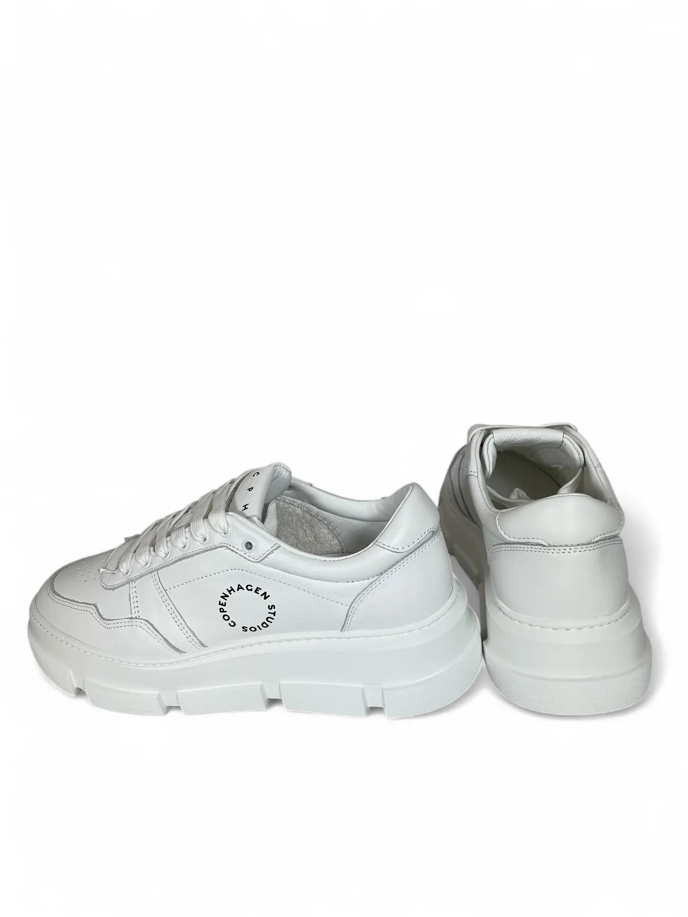 COPENHAGEN  CPH435 LEATHER DAMEN PLATEAU SNEAKER LEDER WHITE