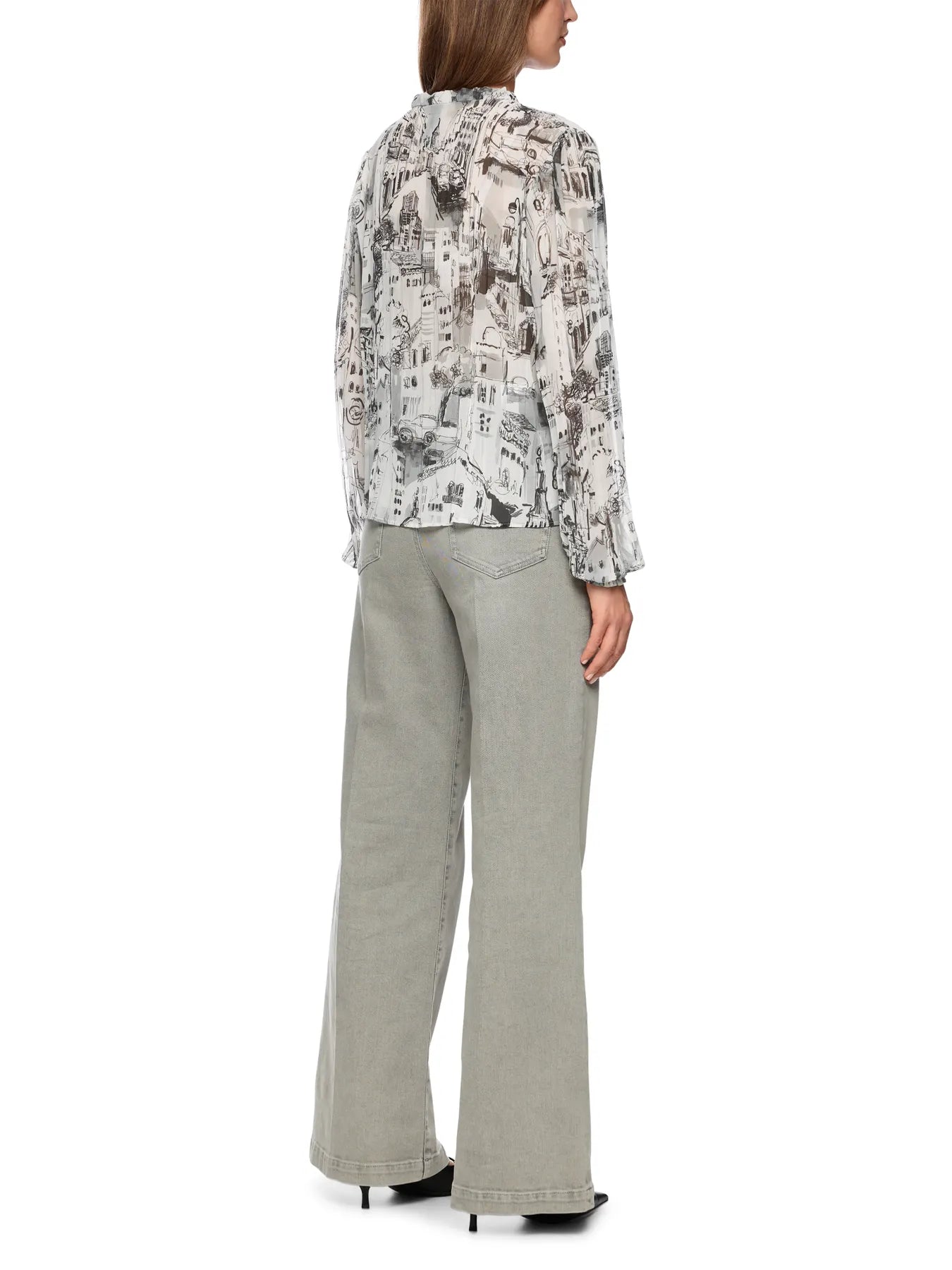 MARC CAIN ZC 51.22 W74 CITY-Print Bluse  Material smoke