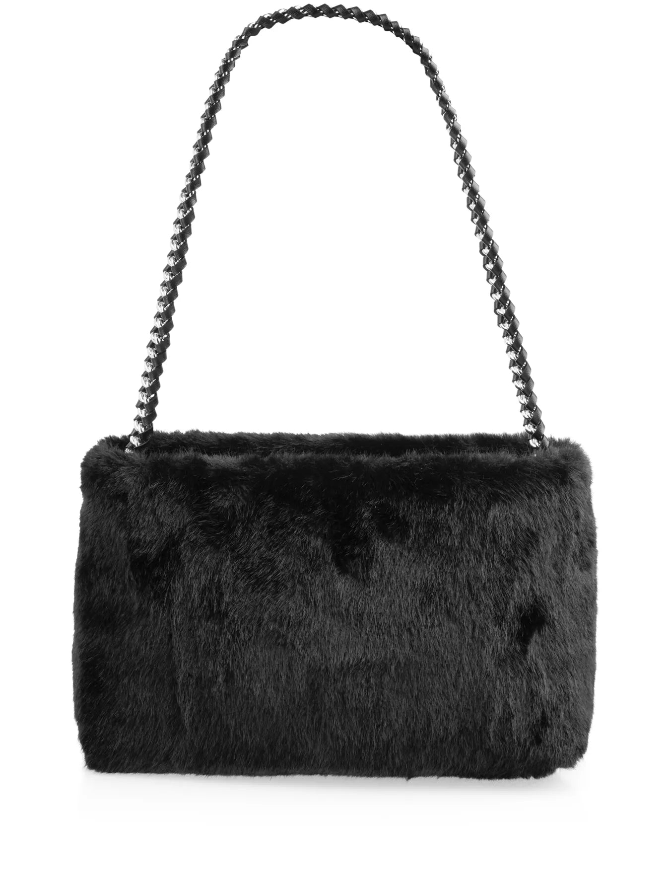 MARC CAIN ZC TI.07 Z19 Schultertasche aus Fake Fur Black