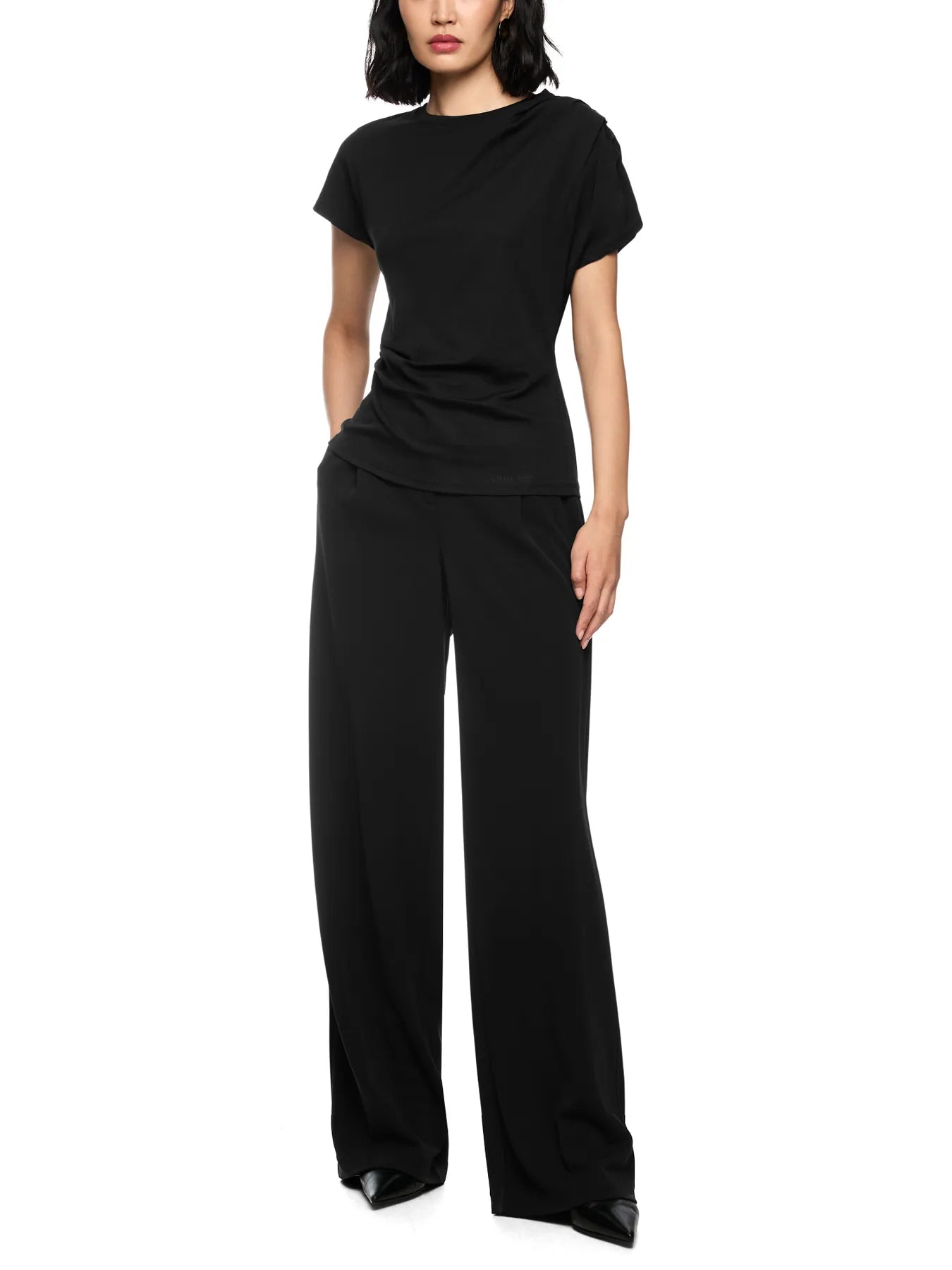 MARC CAIN ZC 48.19 J14  Damen T-Shirt mit Raffung
Black