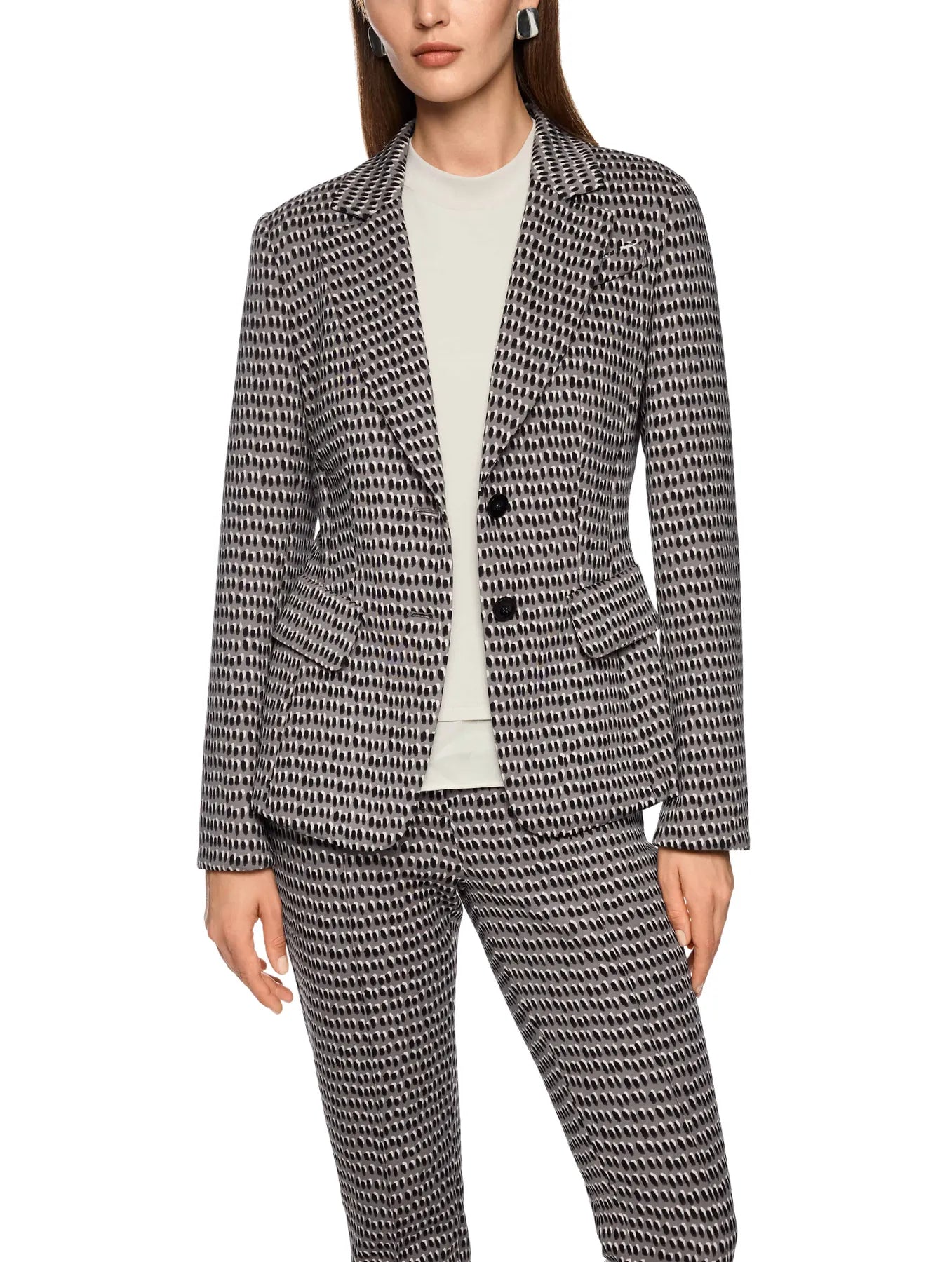 MARC CAIN ZC 34.15 J39 Taillierter Blazer aus Scubajersey Grau