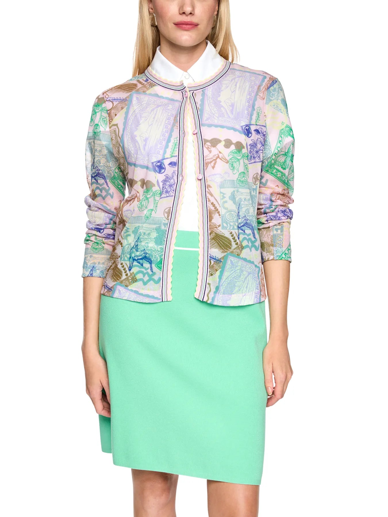 MARC CAIN 
                
                                            AC 39.08 M16 Bedruckter Cardigan Knitted in Germany pink tulle