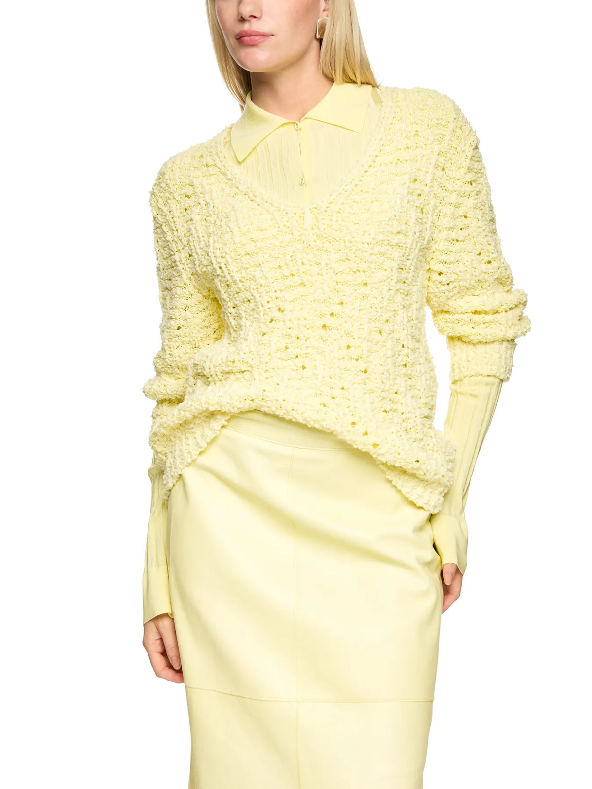 MARC CAIN 
                
                                            AC 41.21 M21 Chunky Knit Pullover Knitted in Germany deep limonella