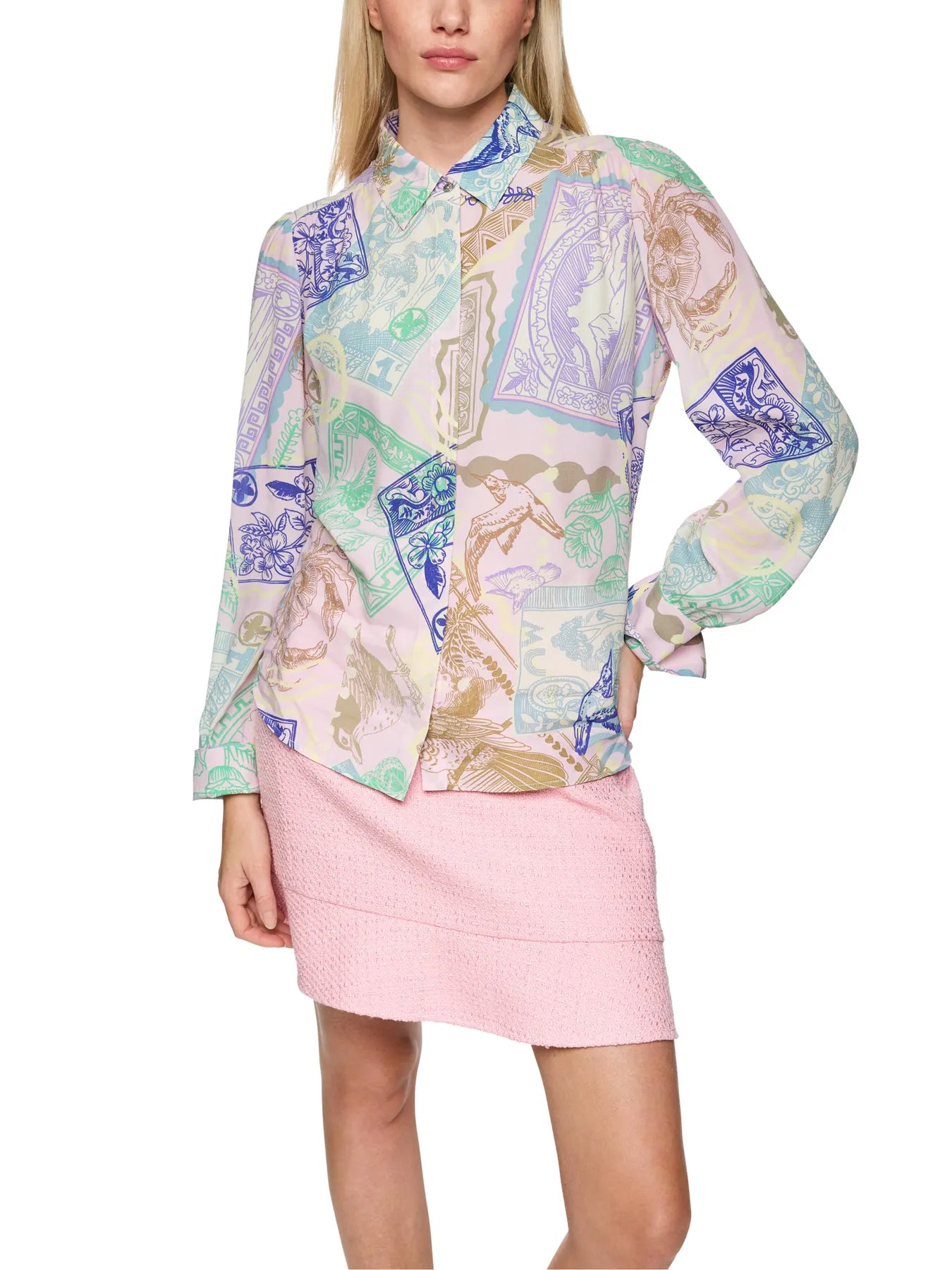 MARC CAIN 
                
                                            AC 51.22 W19 Hemdbluse mit Stamps Print pink tulle