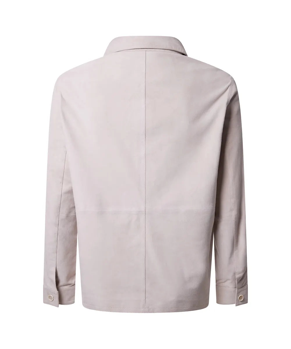 Baldessarini B2 90057.7038 BLD-Shay Leder Overhemd Overshirt silver cloud