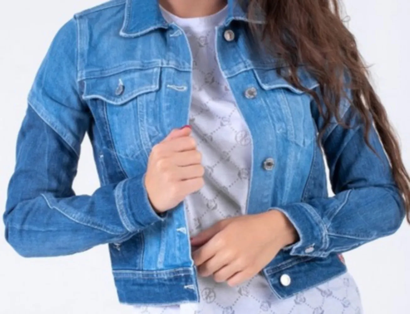 GUESS W1RN19 D4AR1 Jeansjacke Blau