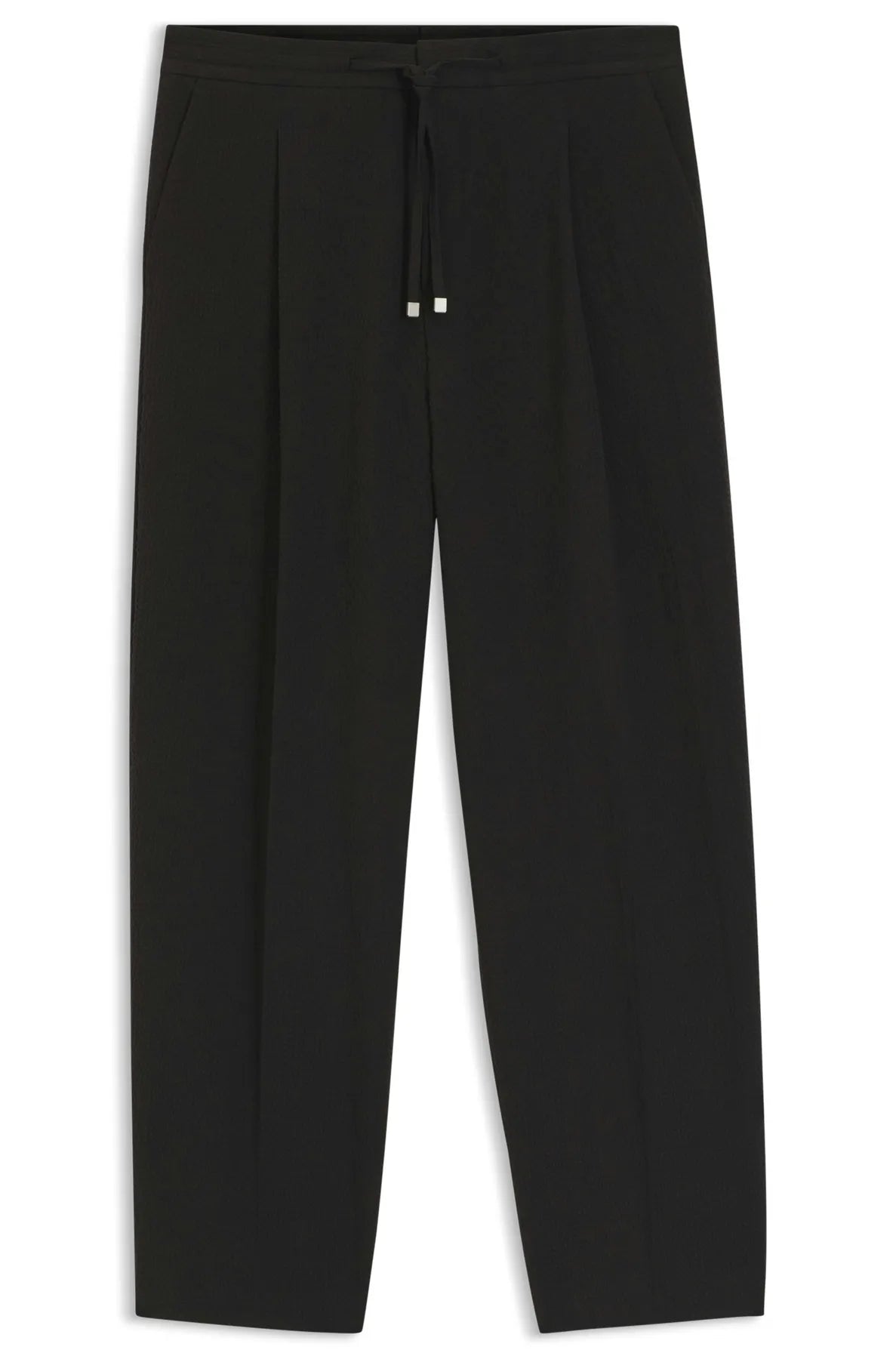 HUGO 50559107 Tari262X 10278151 01 Hose mit Kordelzug Seersucker Schwarz