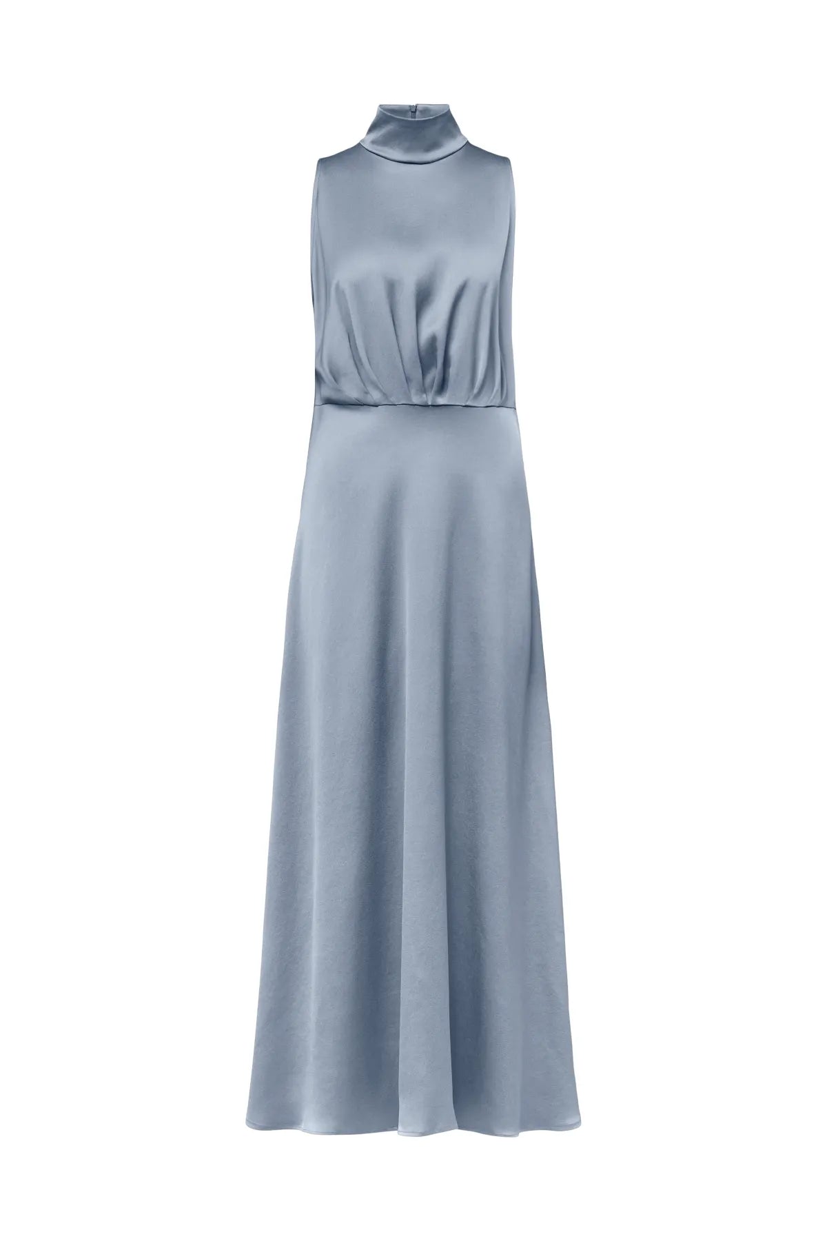 DRYKORN 130065 AMABEL 10 SATIN MAXIKLEID BLAU 3605