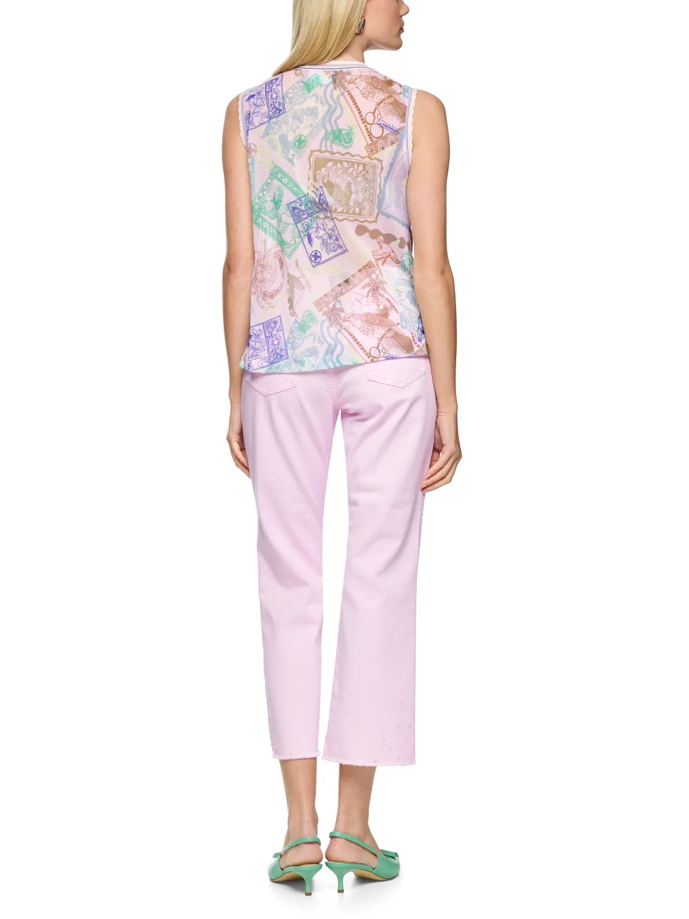 MARC CAIN AC 61.07 M16 Ärmelloses Stricktop Print pink tulle