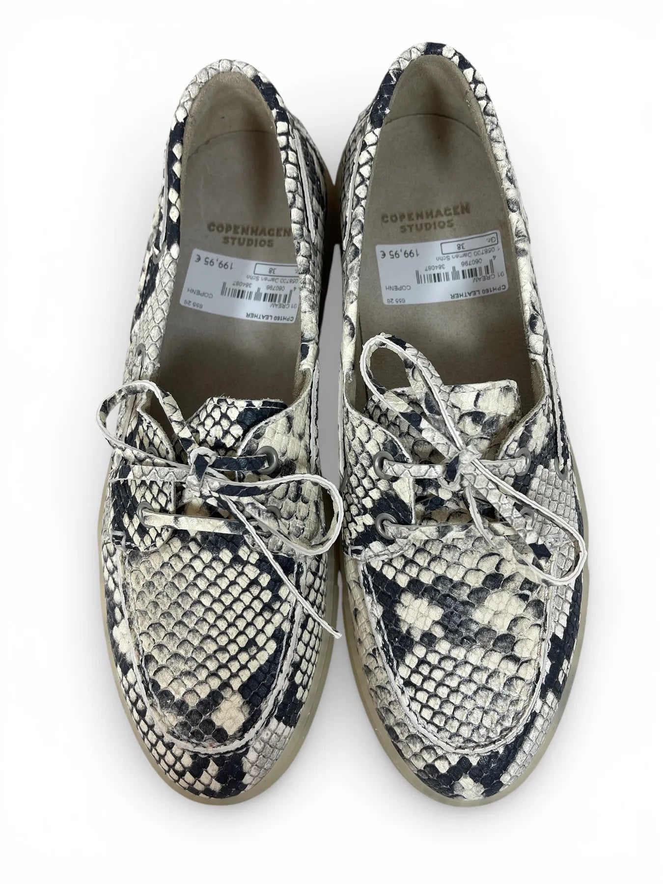 COPENHAGEN CPH160 LEATHER  LOAFER IM BOOTSSTIL SNAKE BEIGE CREAM