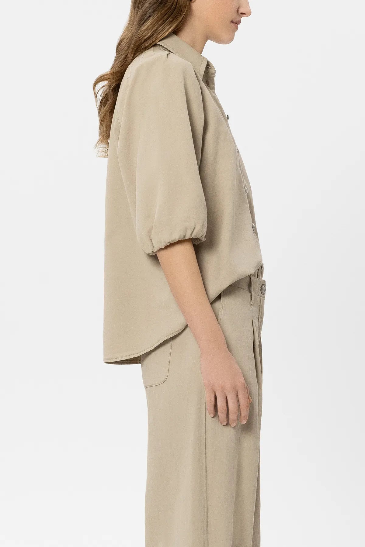 LUISA CERANO 238685/3716-0 Bluse aus Leinen-Mix sand