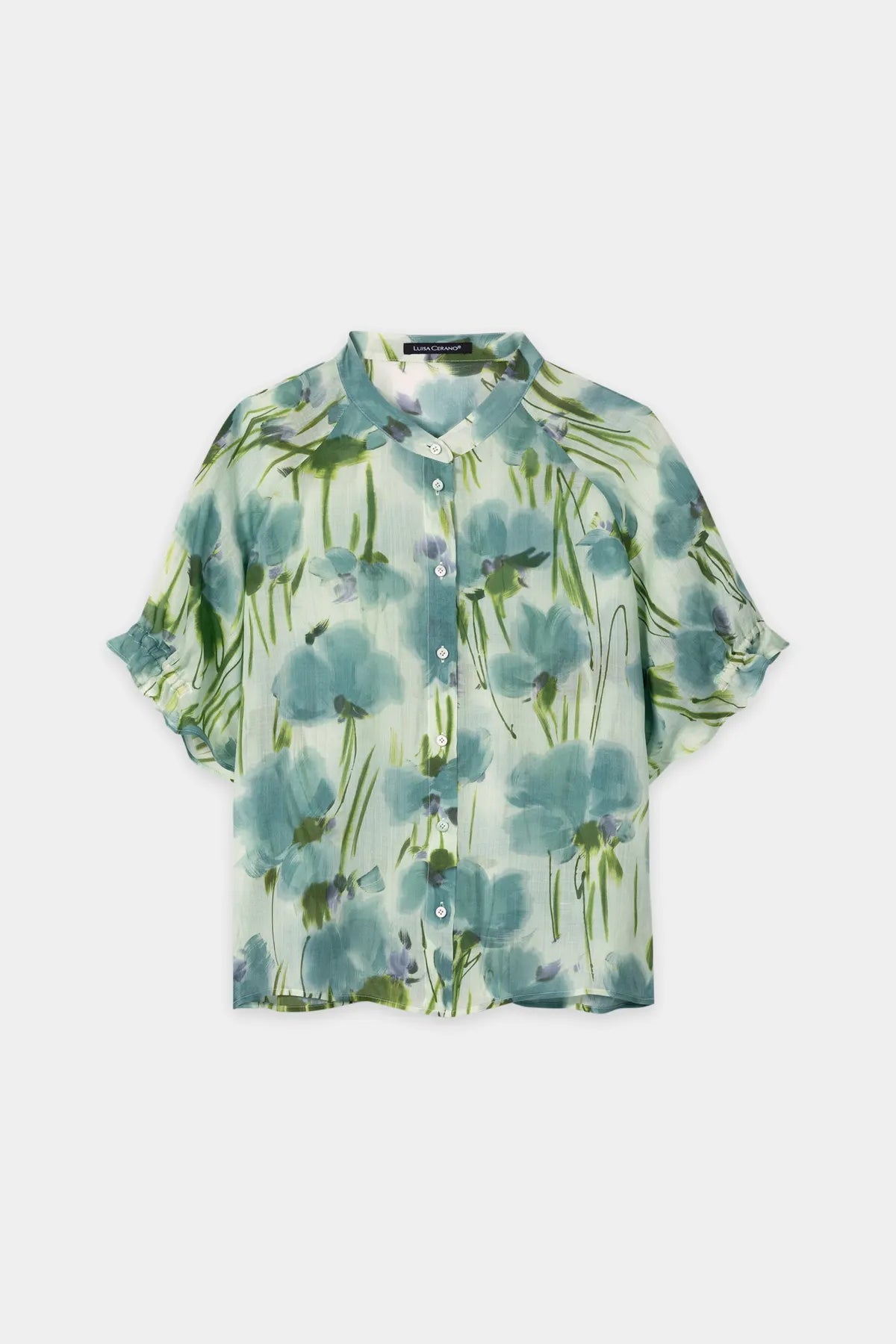 LUISA CERANO 
                
                                            238690/3833-0 Ramie-Bluse mit Flower-Print Kurzarm