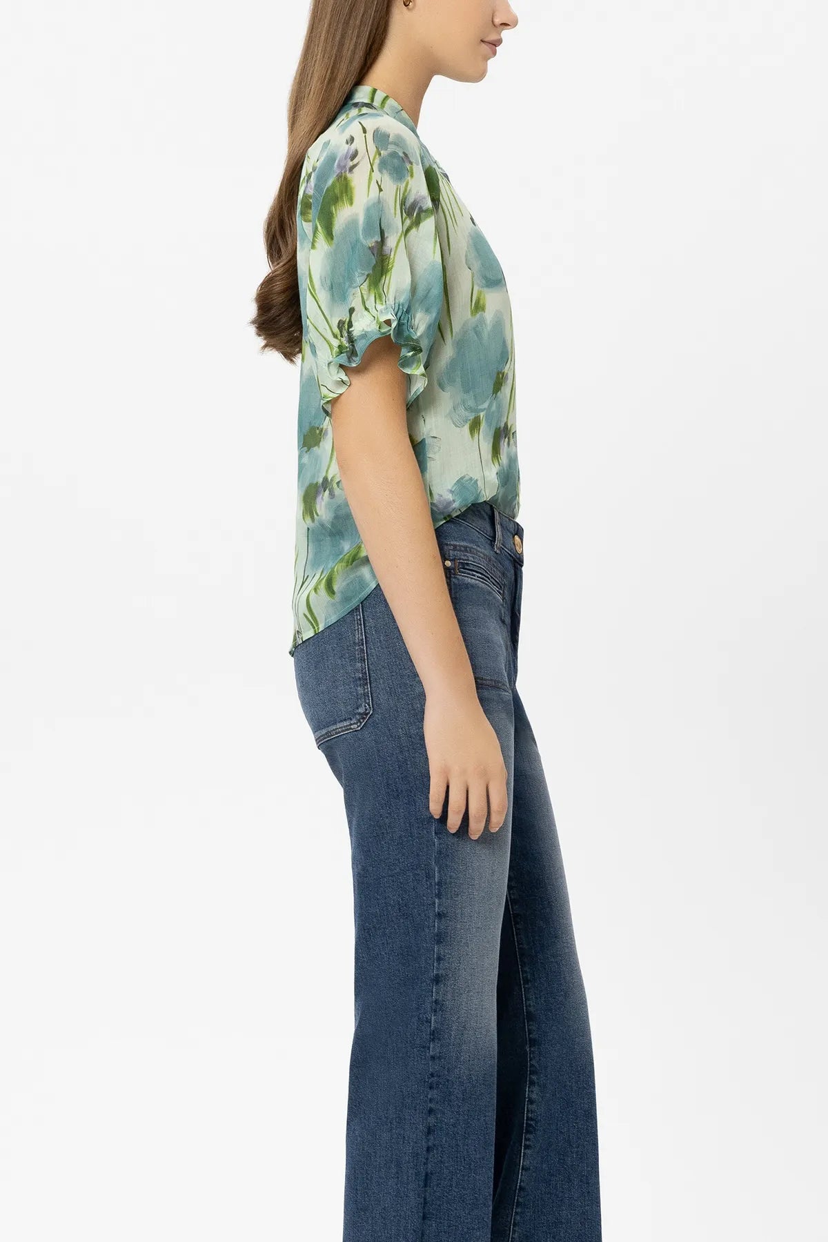 LUISA CERANO 
                
                                            238690/3833-0 Ramie-Bluse mit Flower-Print Kurzarm