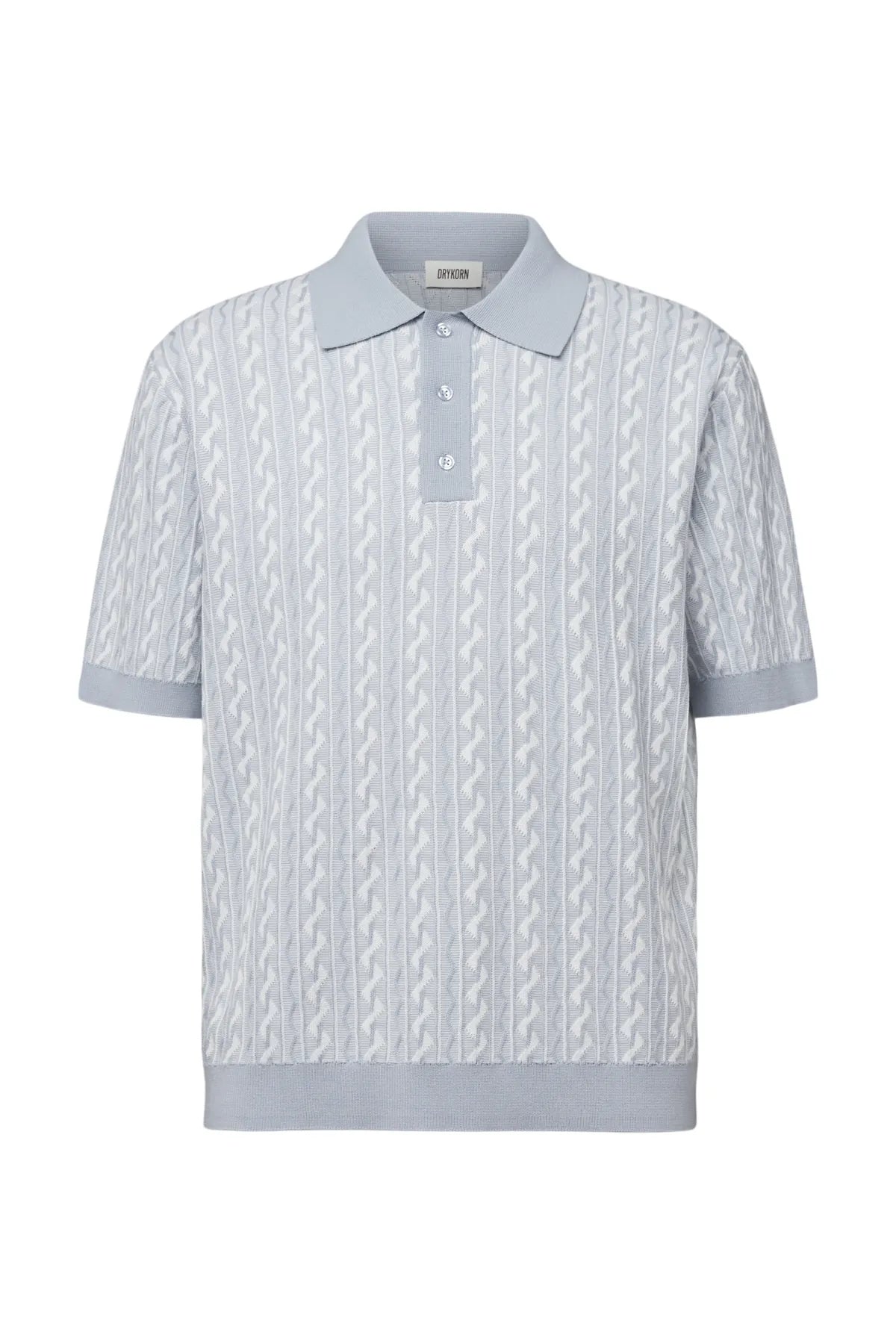 DRYKORN 425175 TAMIAN 10 Strickpolo in Baumwoll-Jacquard blau 3905