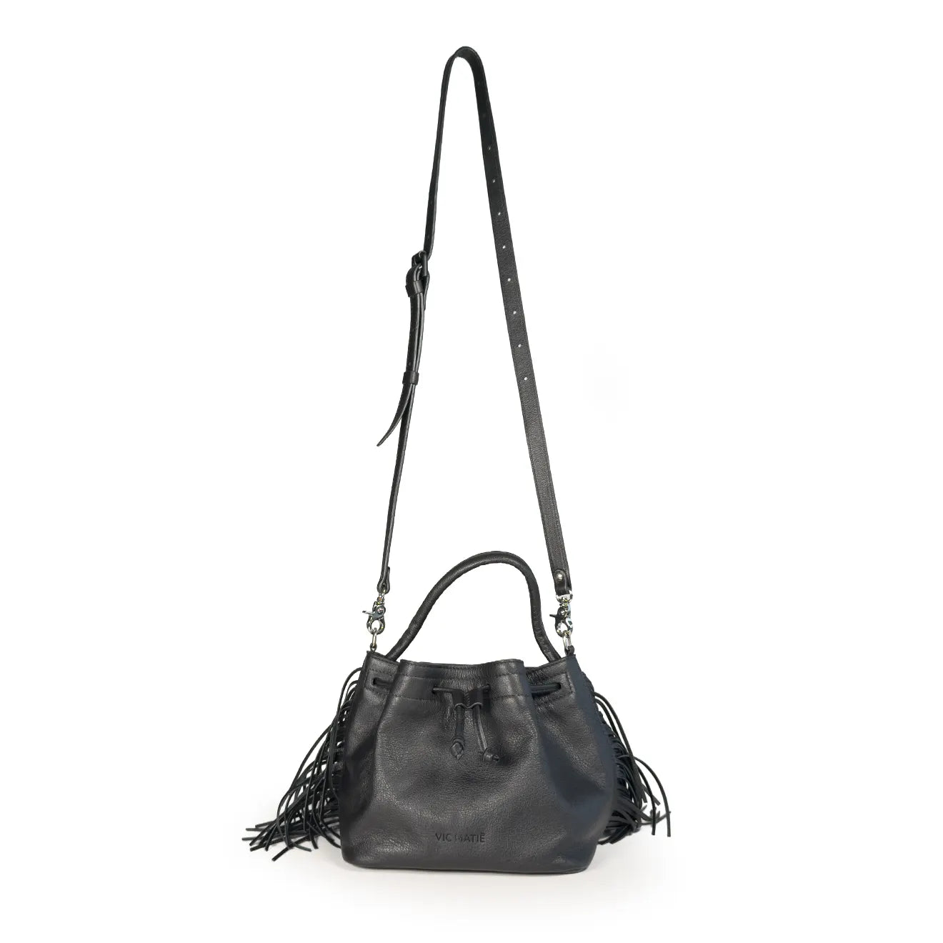 VIC MATIE 0425 TRAVEL BORSA TASCHE MIT FRANSEN SCHWARZ