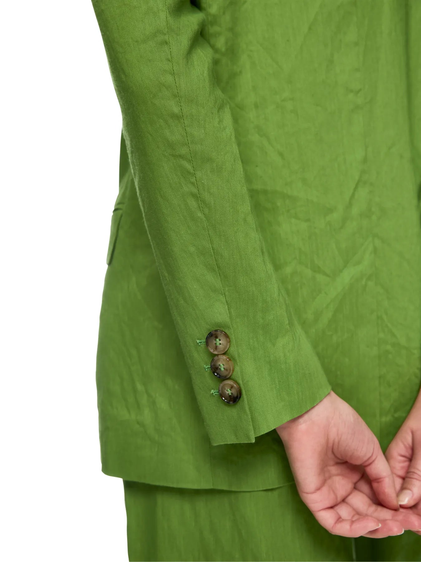 MARC CAIN AC 34.35 W70 Langer Blazer mit Schulterpolstern garden green