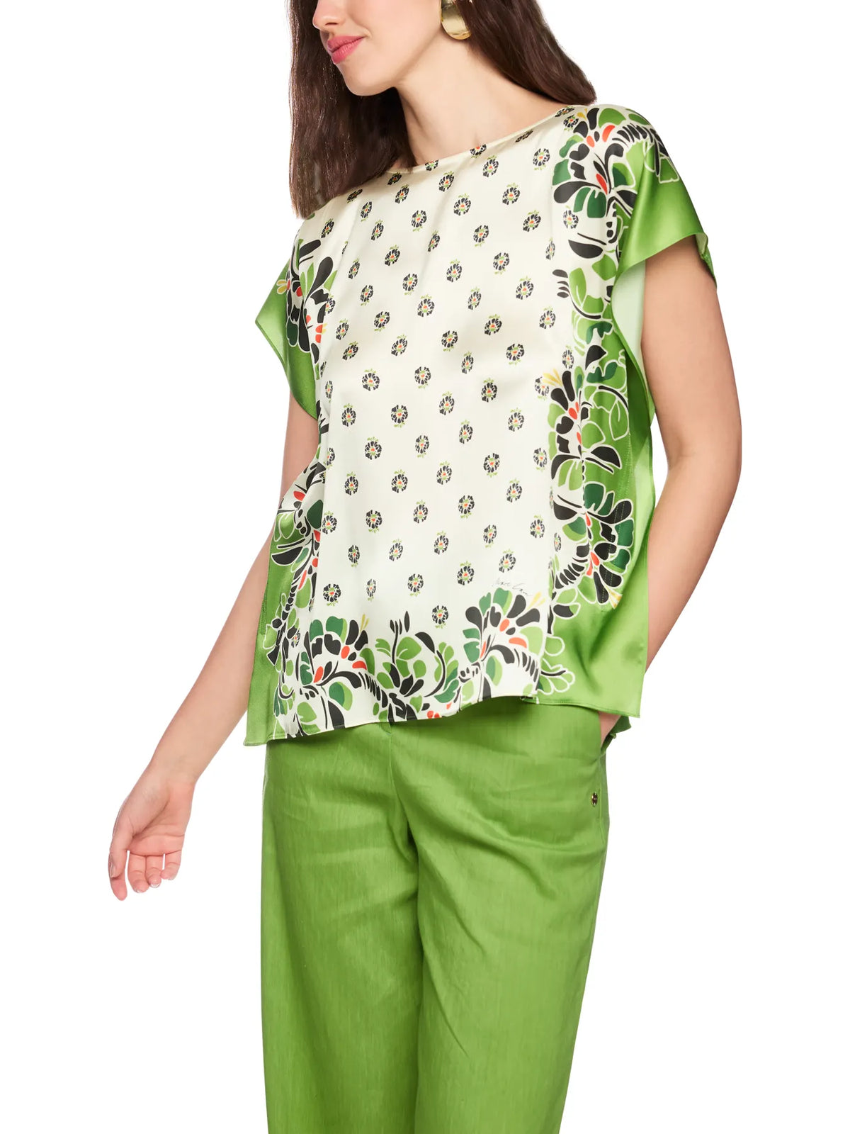 MARC CAIN 
                
                                            AC 55.24 J56 Blusenshirt mit Hibiskus-Print bright ecru