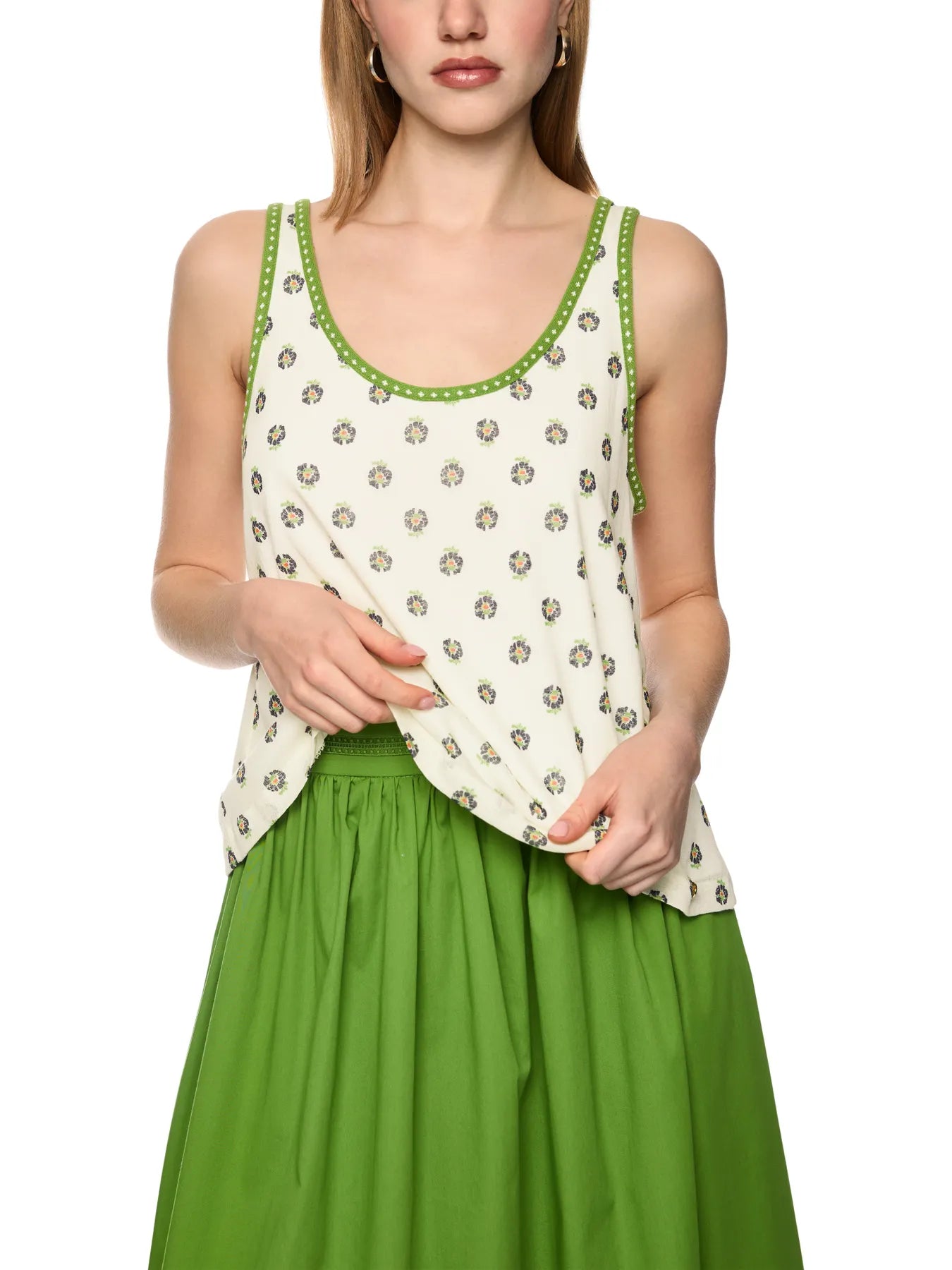 MARC CAIN 
                
                                            AC 61.26 M31 Bedrucktes Top Knitted in Germany bright ecru