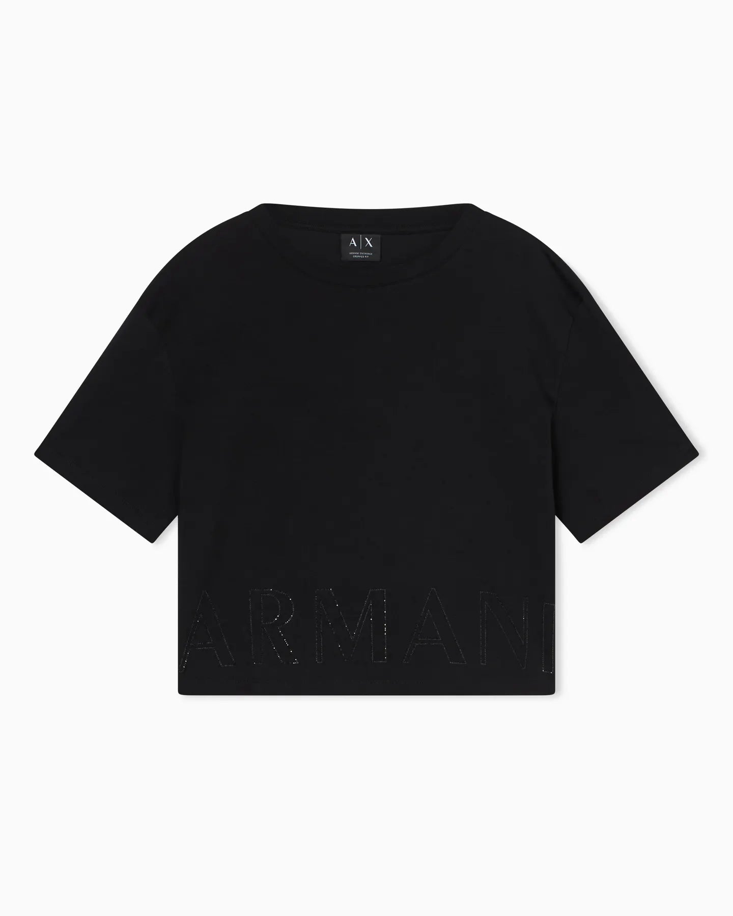ARMANI  XW001709 AF17172  Cropped Logo T-Shirt  Black UC001