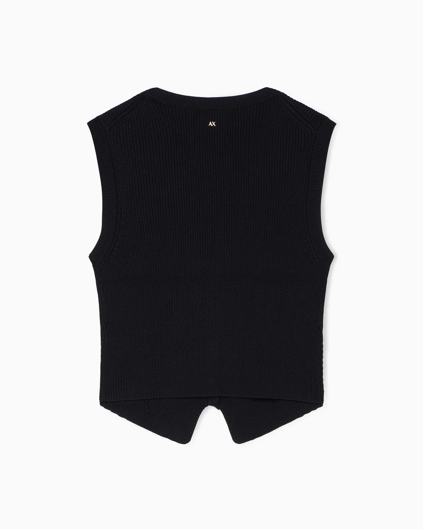ARMANI XW001882 AF10352 CROPPED STRICK TOP BLACK