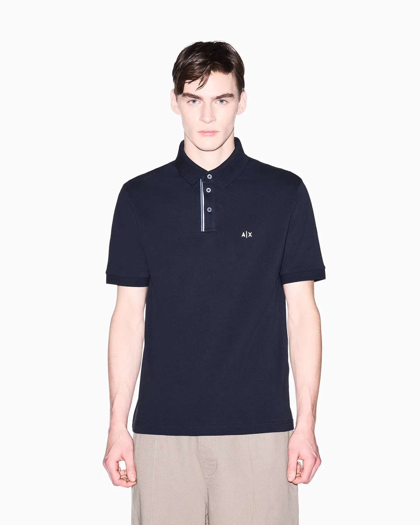 ARMANI XM002067 AF10366 PIQUE POLO SHIRT DEEP NAVY UB101