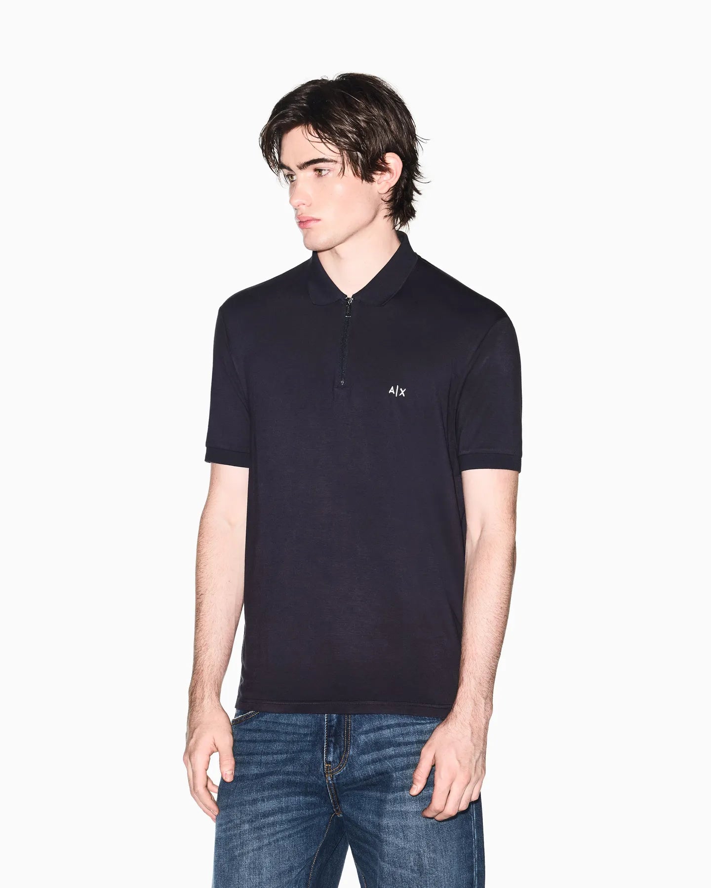 ARMANI XM002372 AF21936 ZIP POLOSHIRT DEEP NAVY UB101