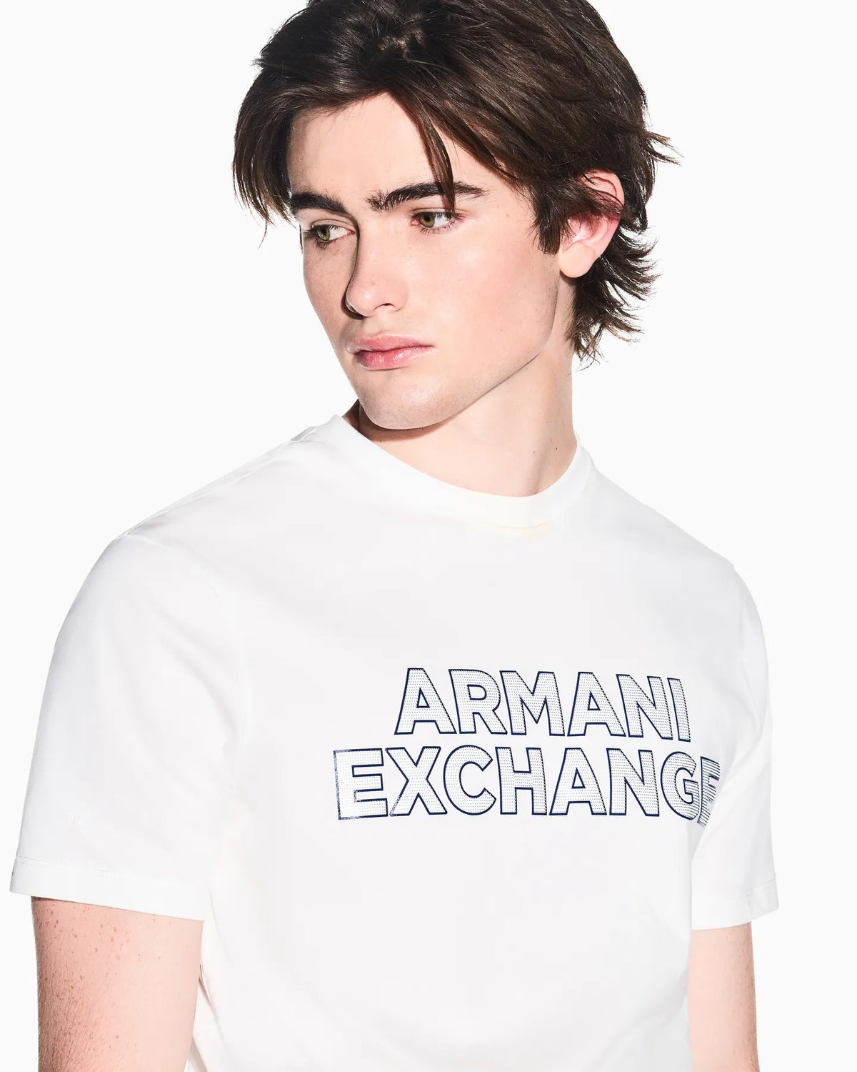 ARMANI XM002413 AF10361 HERREN LOGO T-SHIRT U0009 OFF WHITE
