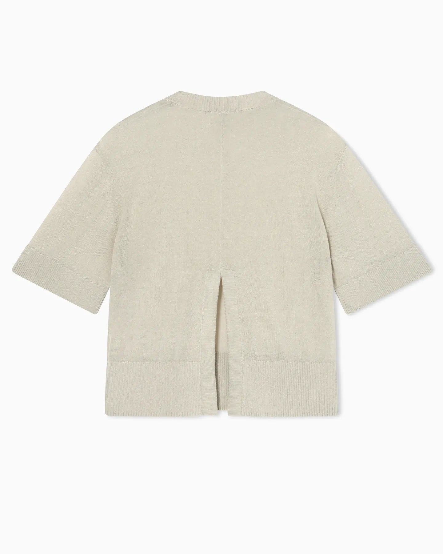 ARMANI  XW001912 AF21575 Linen-Viscose Stricktop Cut-out Top
