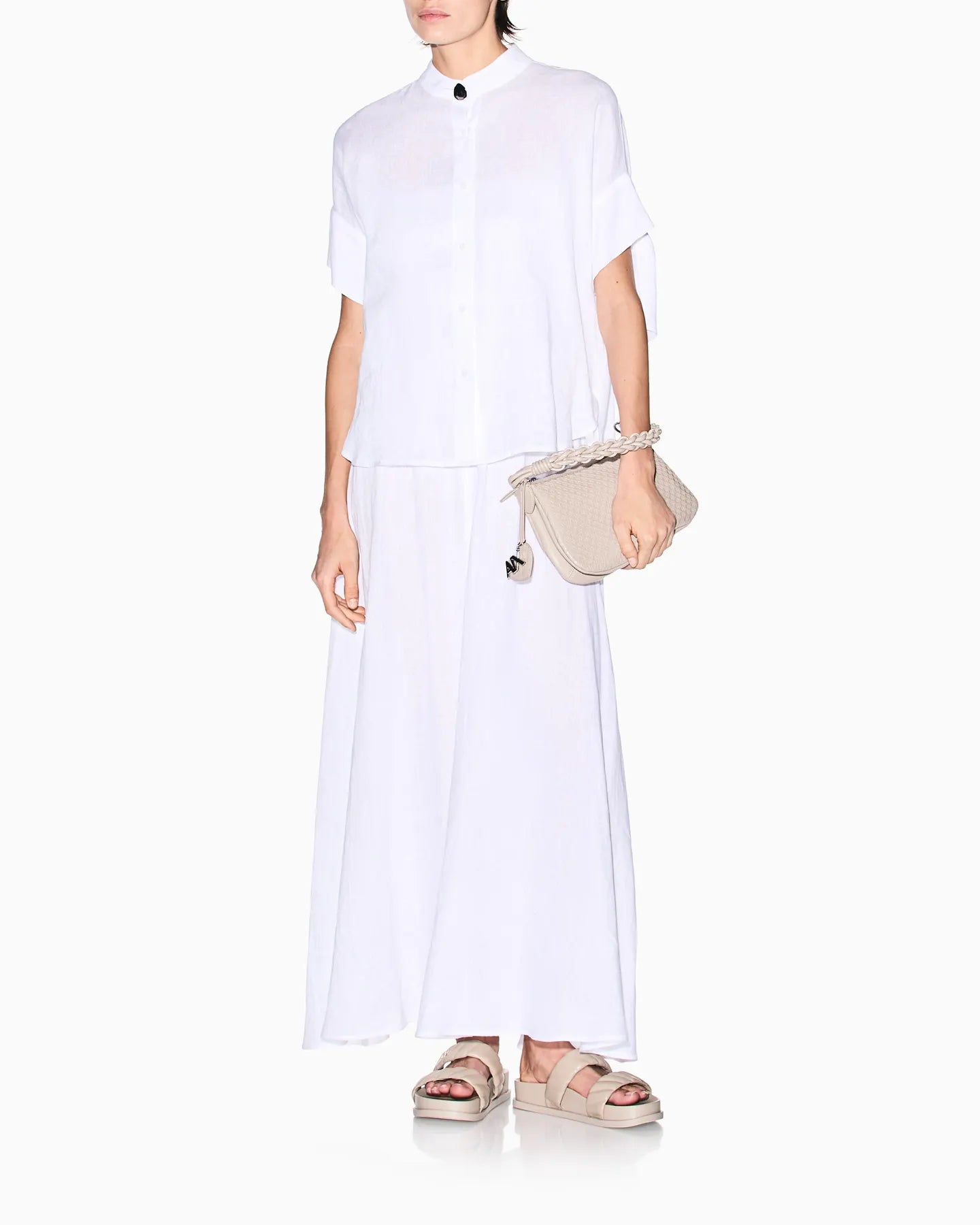 ARMANI XW001990 AF21532 LEINEN HEMD WEISS