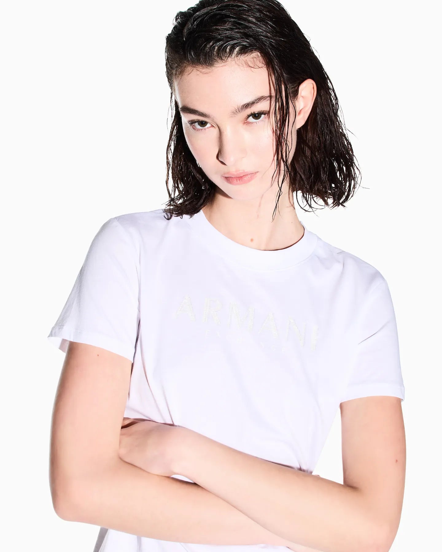 ARMANI XW002340 AF10358  Damen Logo T-Shirt weiß