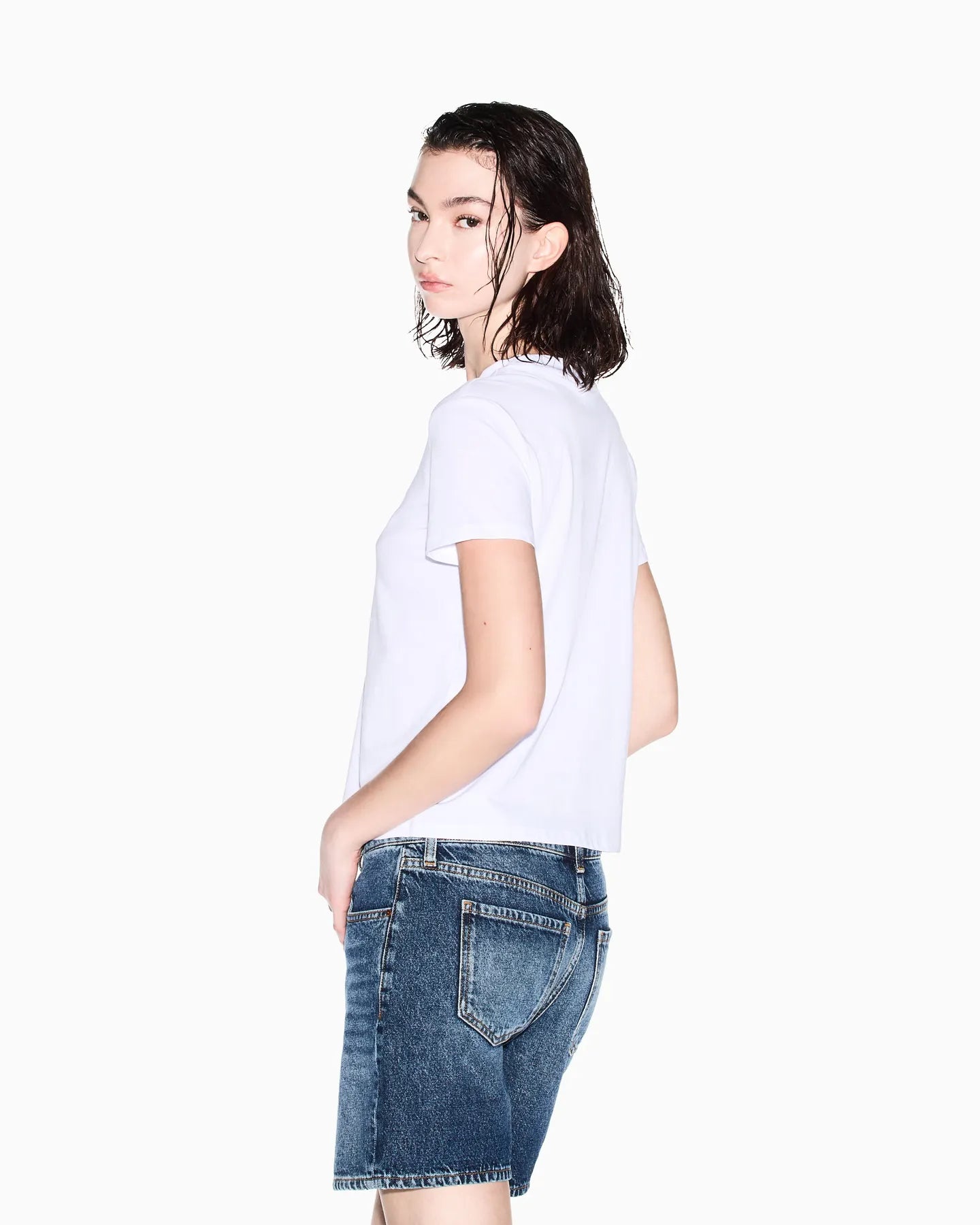 ARMANI XW002340 AF10358  Damen Logo T-Shirt weiß