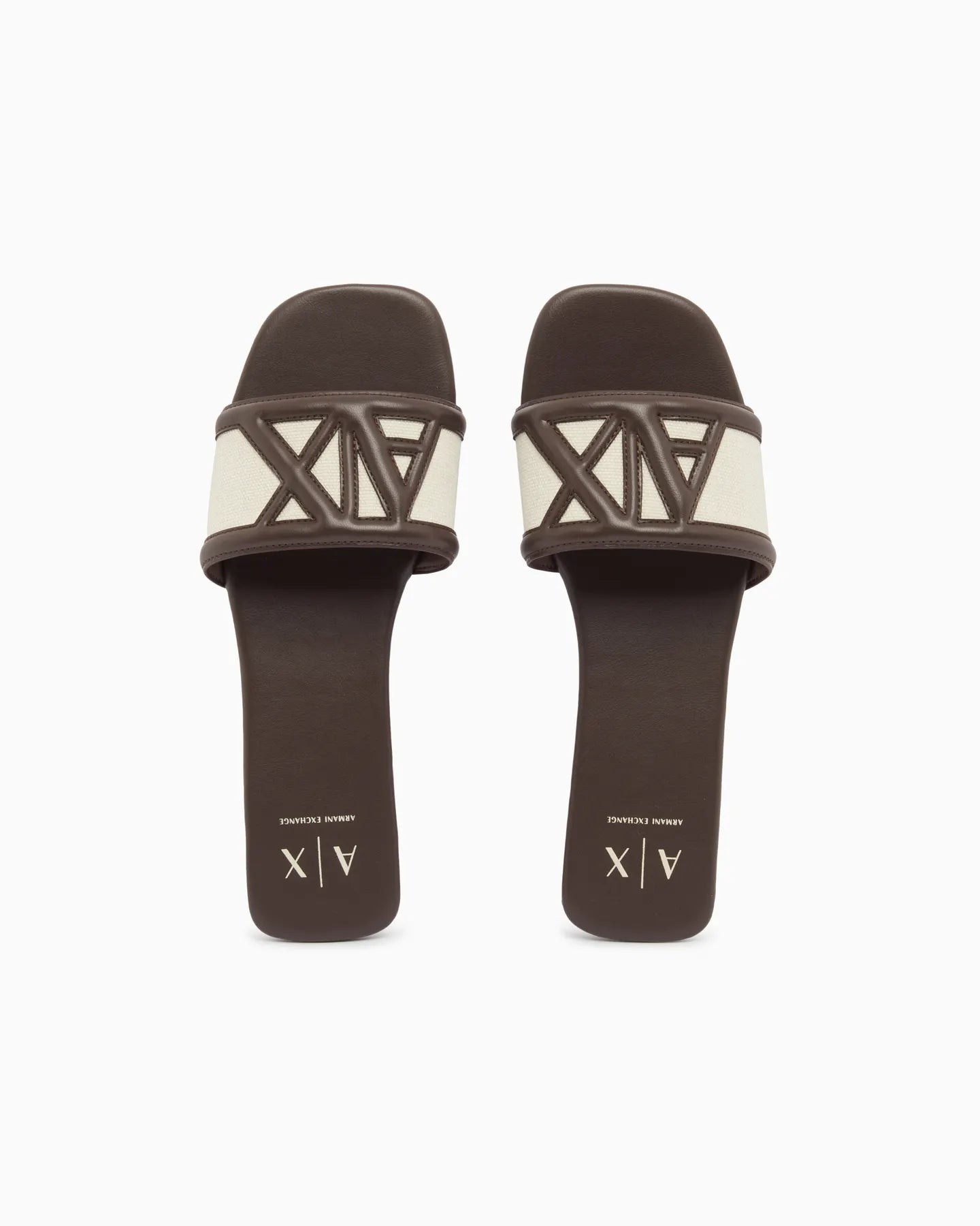 ARMANI XW002568 AF22752 Logo Pantoletten Braun