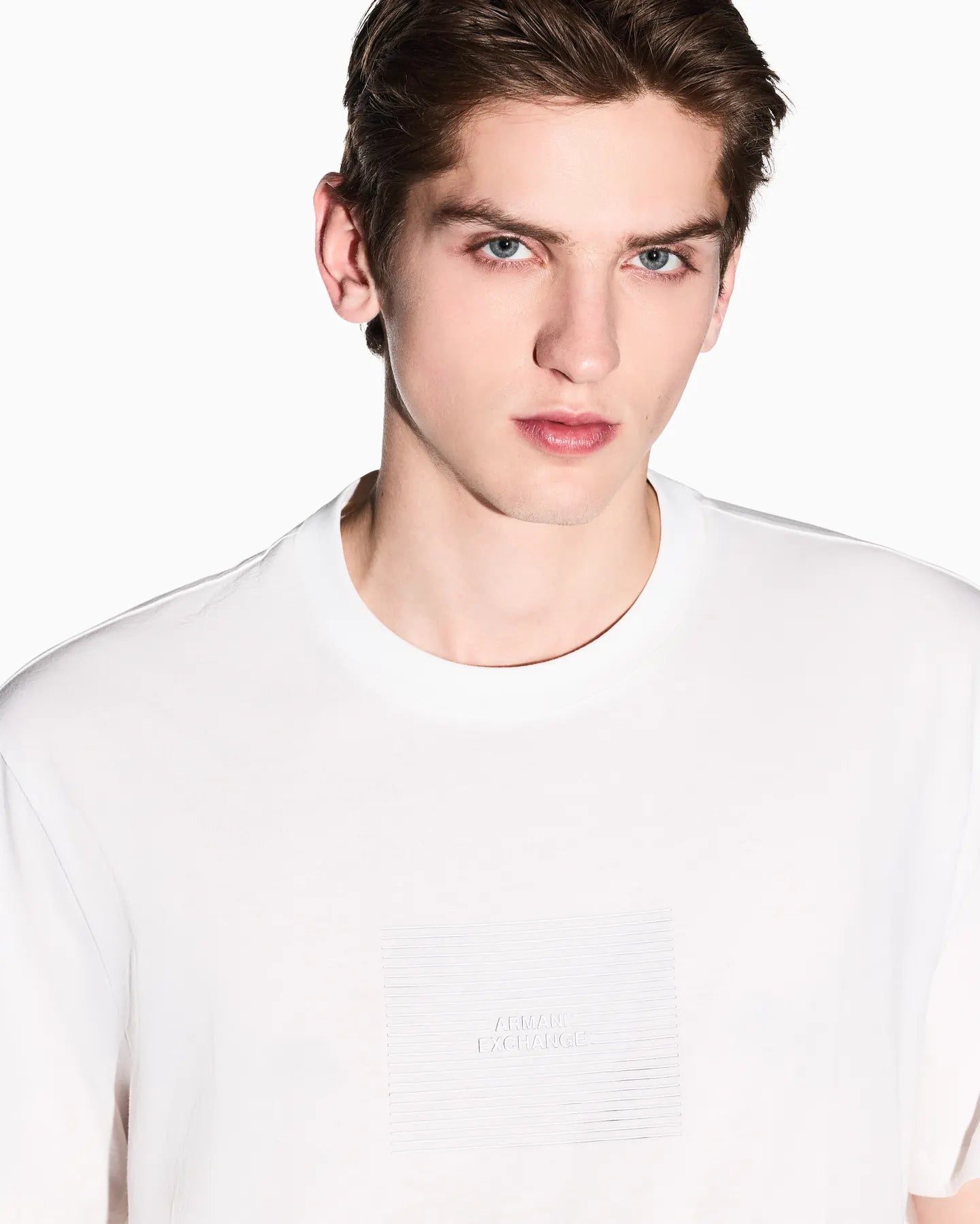 ARMANI XM002456 AF10356 HERREN LOGO T-SHIRT U0009 OFF WHITE