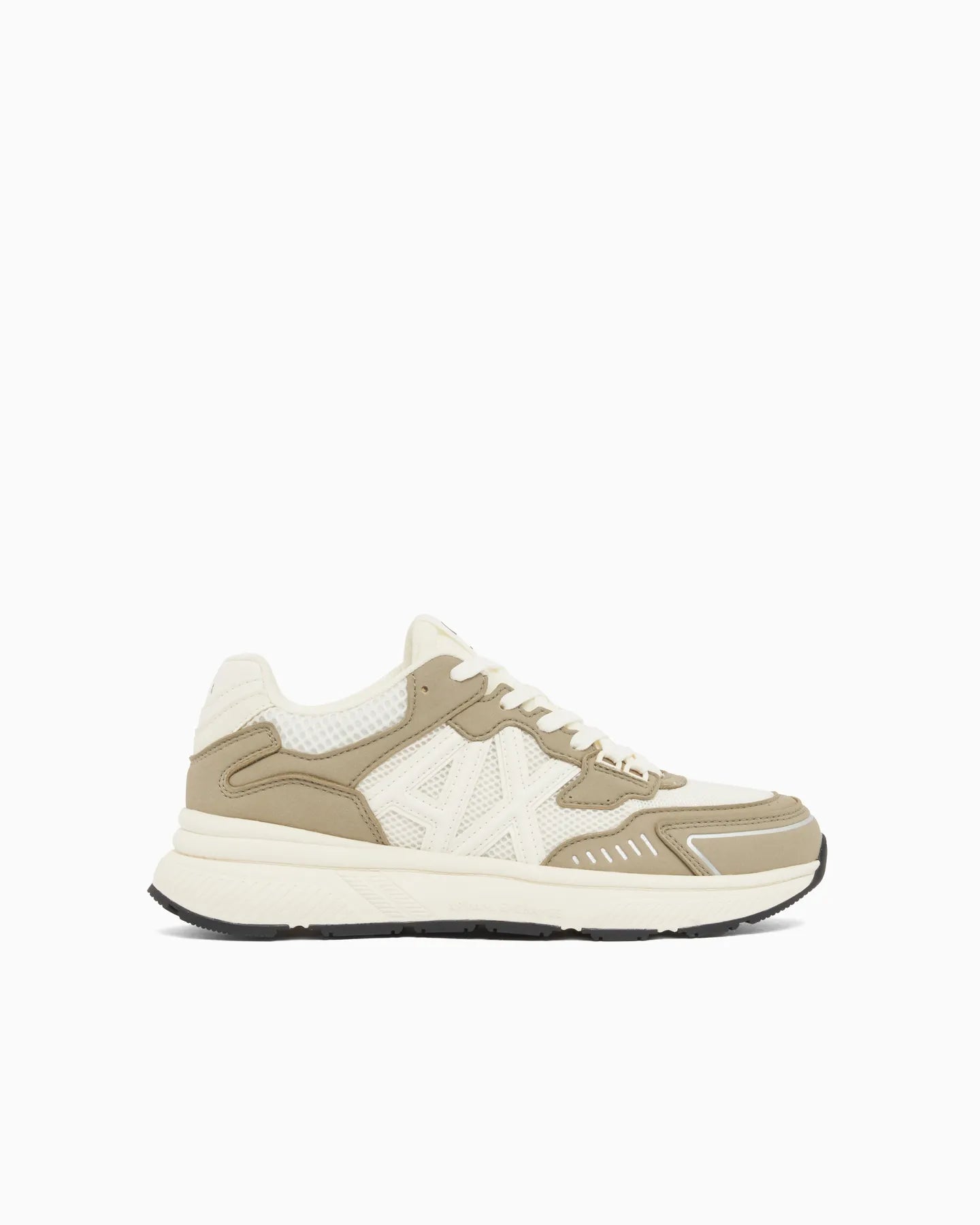 ARMANI XM002635 AF19388 LEDER SNEAKER WEISS KHAKI  M7196