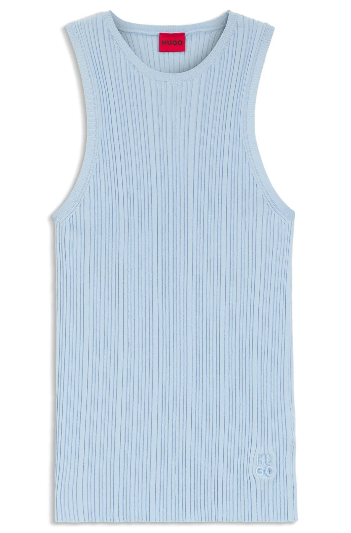 HUGO 50539890 Sarepla Racerback-Top aus geripptem Krepp Open Blue