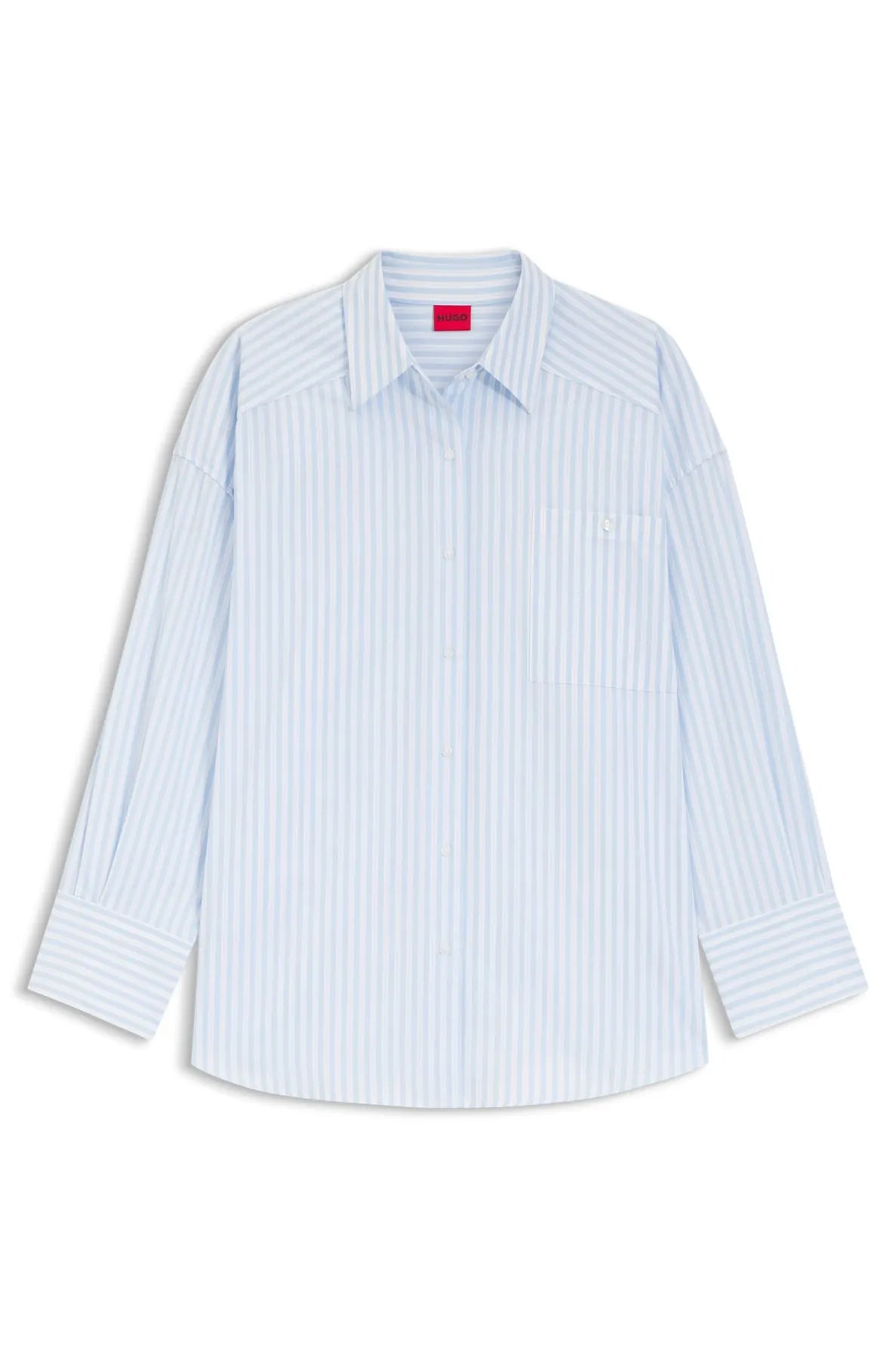 HUGO 
                
                                            50559532 Eustyna gestreifte Bluse  hellblau/ weiß